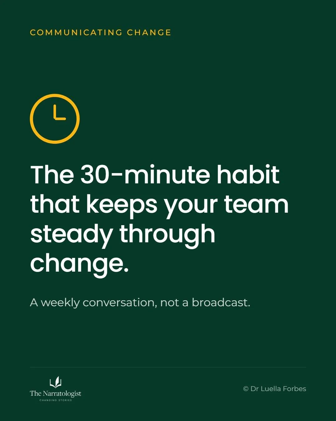 When I was researching storytelling for change, I found one of the big differences between teams that communicated well for change and those that didn't, was a regular conversation about the change within leadership meetings.
For the teams that did t