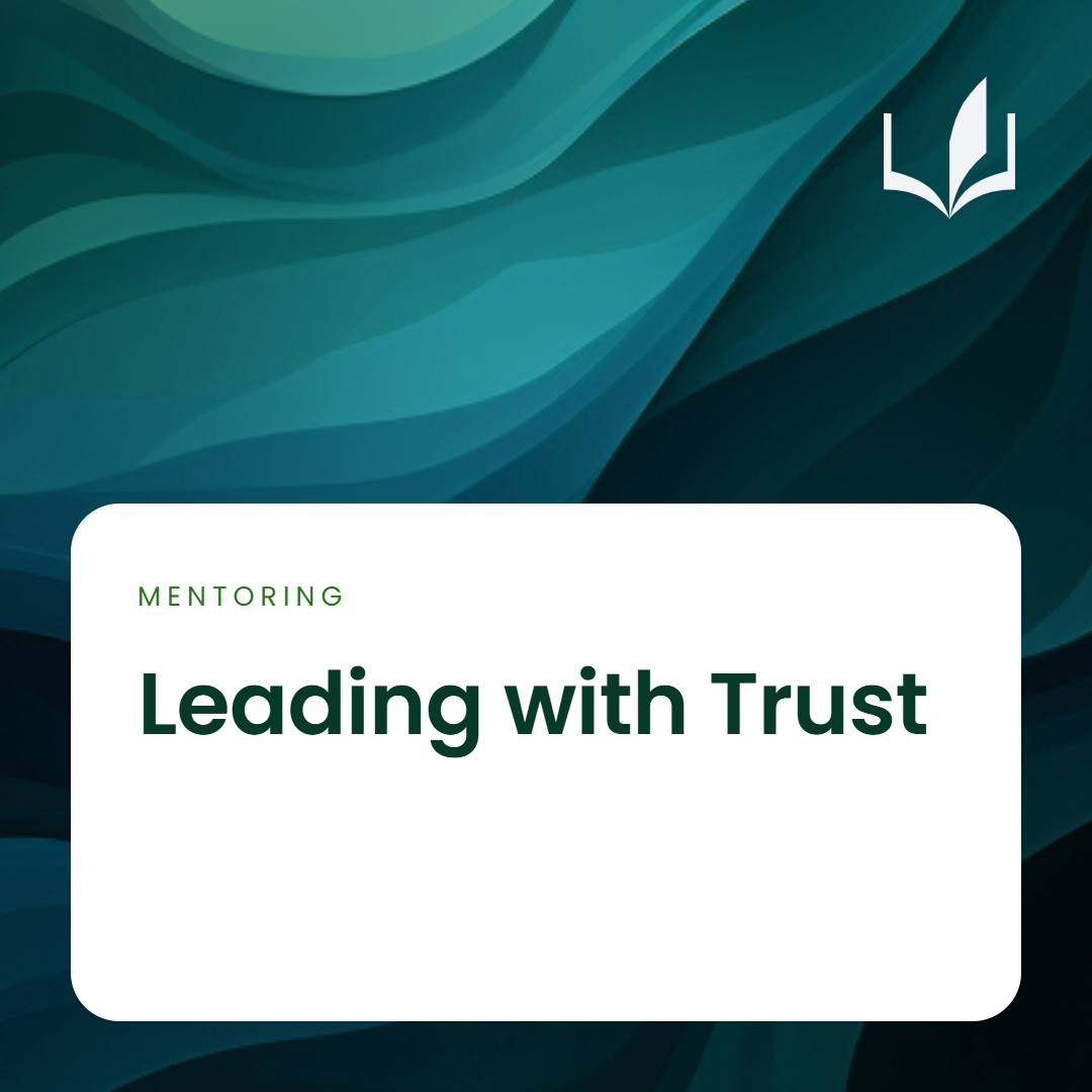 Leading With Trust on Blue Background