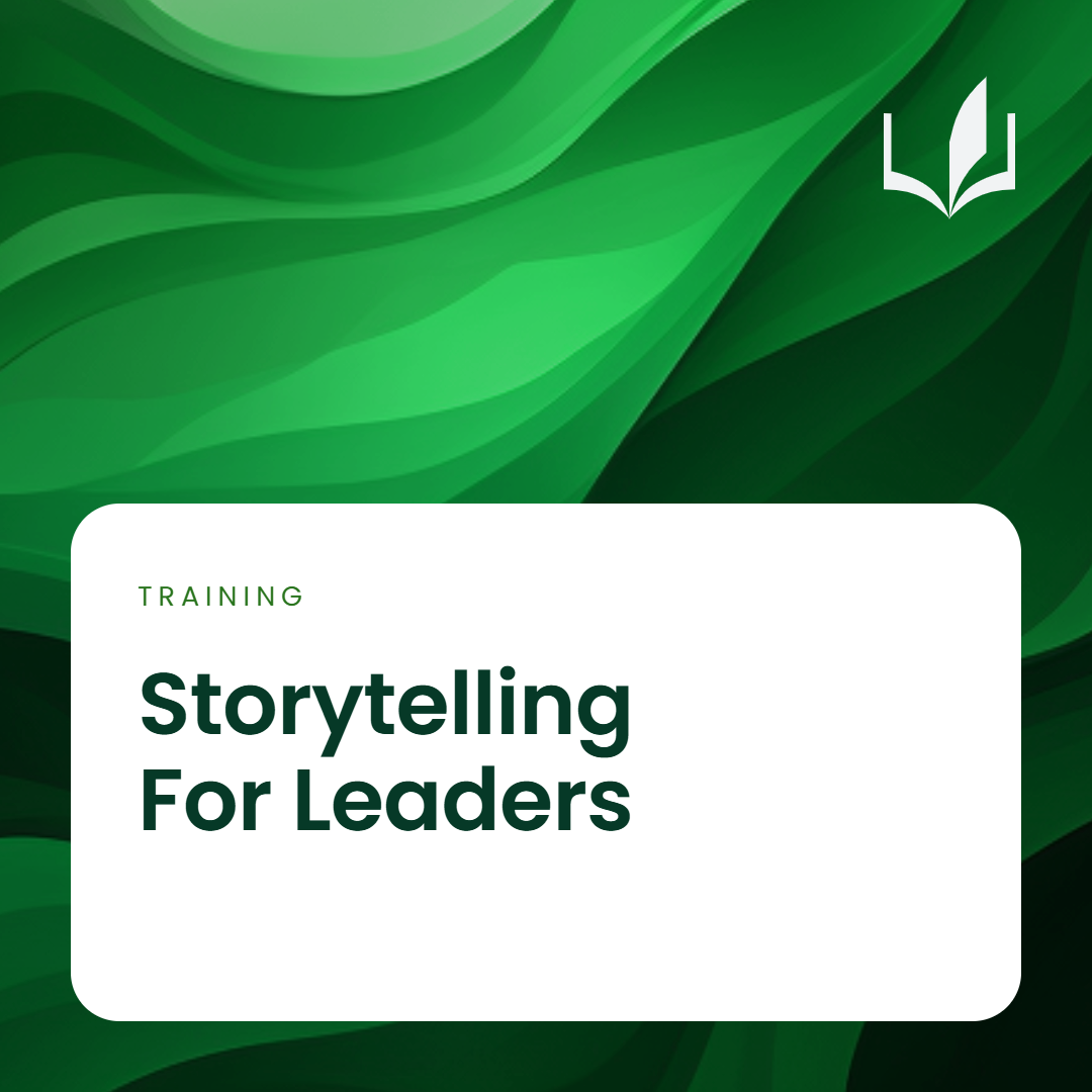Storytelling For Leaders on Green Background