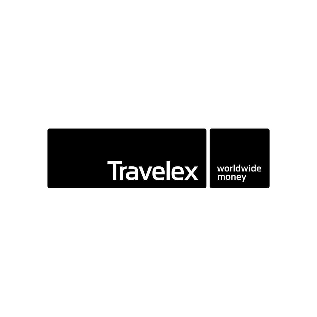 Black and white packaging for Travelex worldwide money