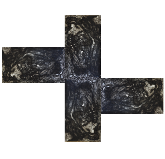 Installation 4 planches: 300x390cm, tirage Jet d'encre sur papier Canson Aquarelle 