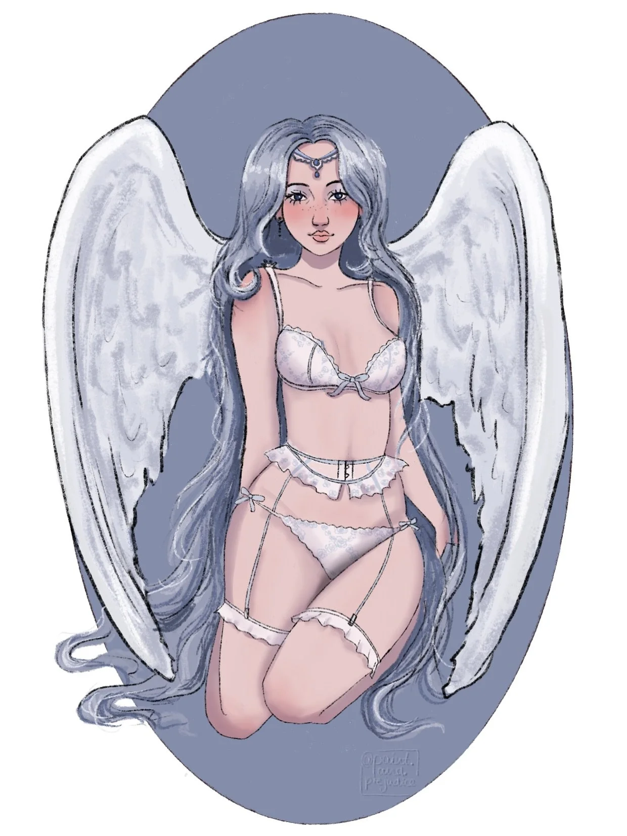 Snow Angel ❄️ 
.
.
.
#drawing #procreate #angel #digitalart #smallartistsupport 
.
.
.
Follow @paint.and.prejudice for more whimsical drawing content 😌🌷