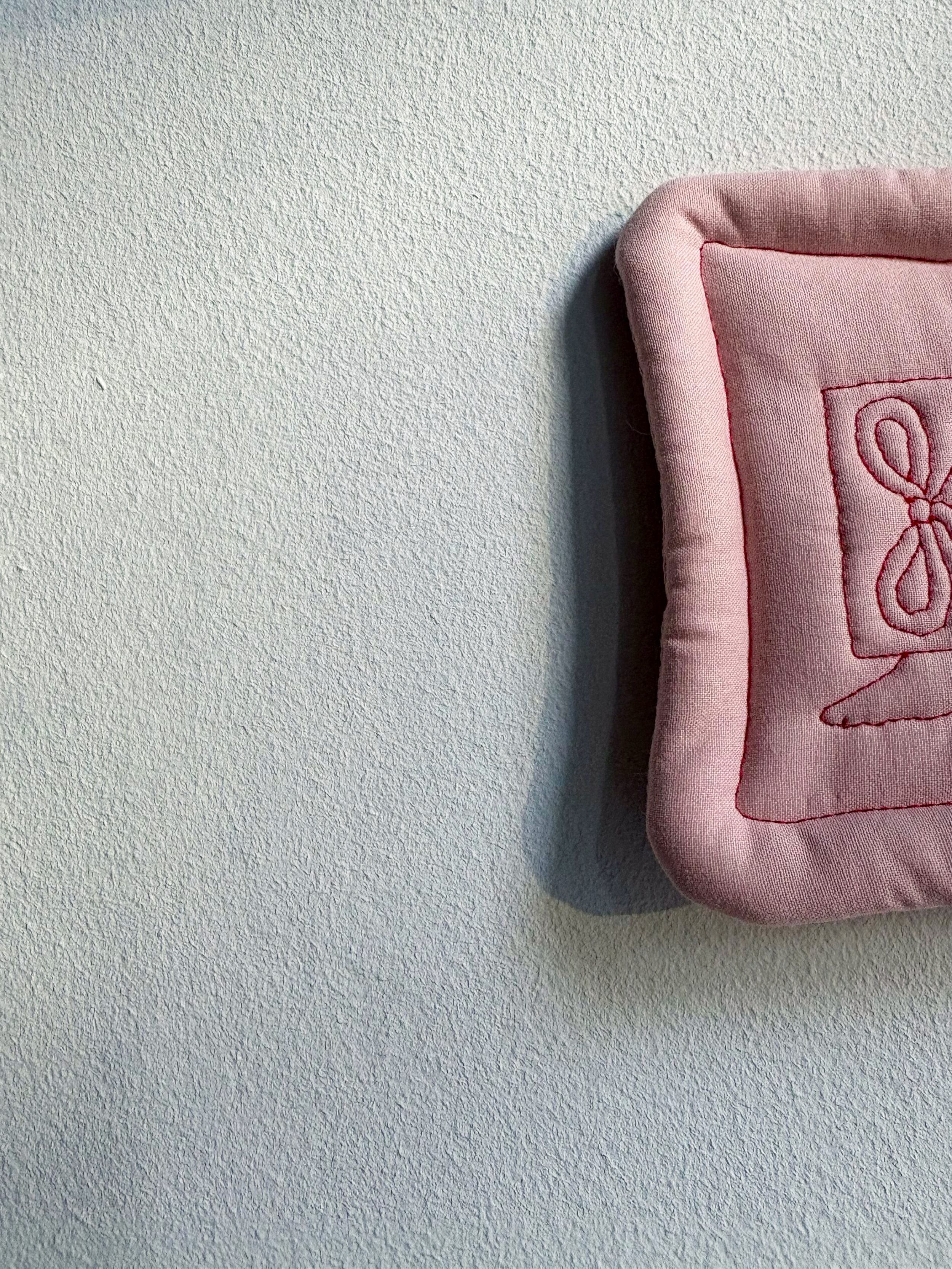 Studio Ateme pink textile relief artwork