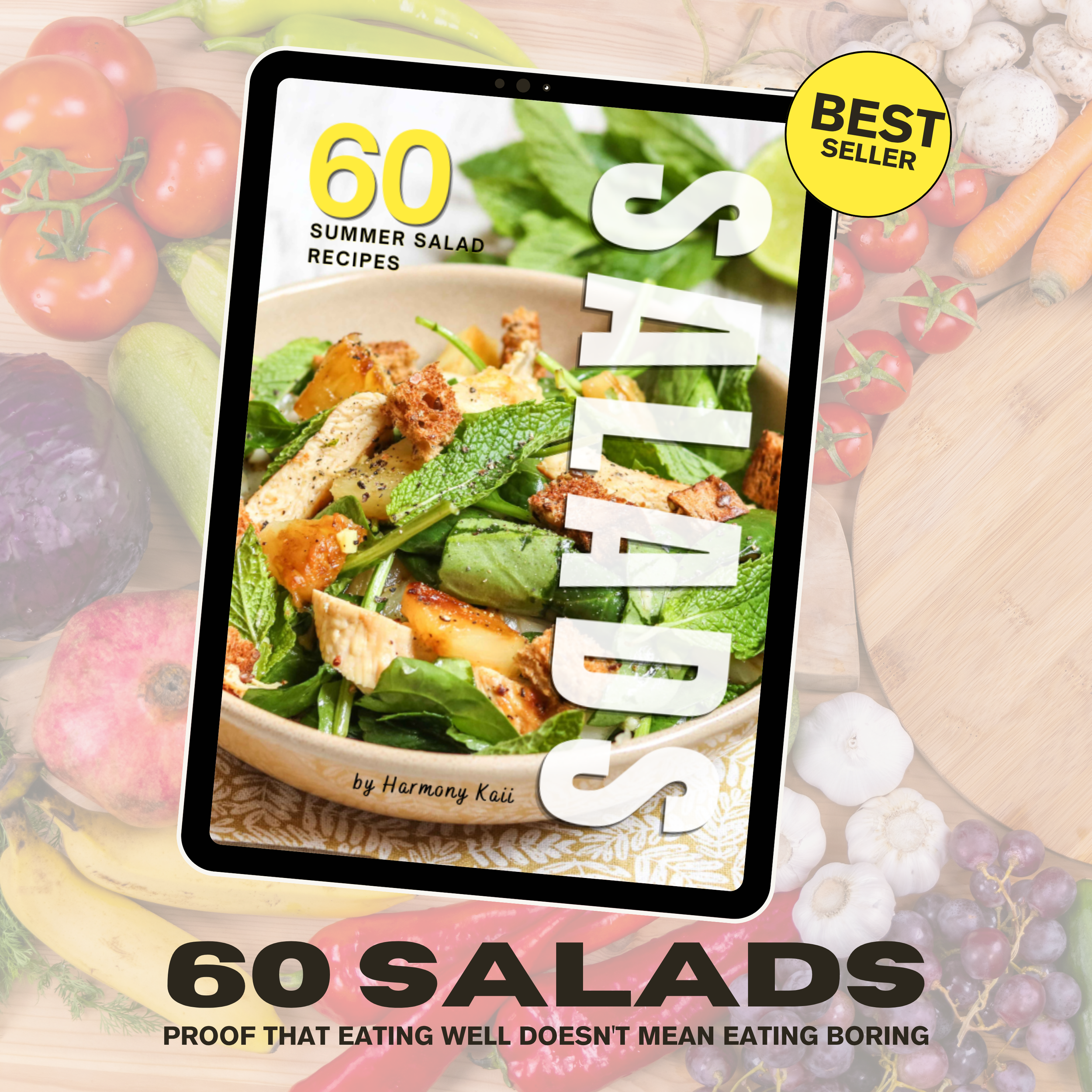 60 Summer Salad Cookbook iPad Mockup Square.png