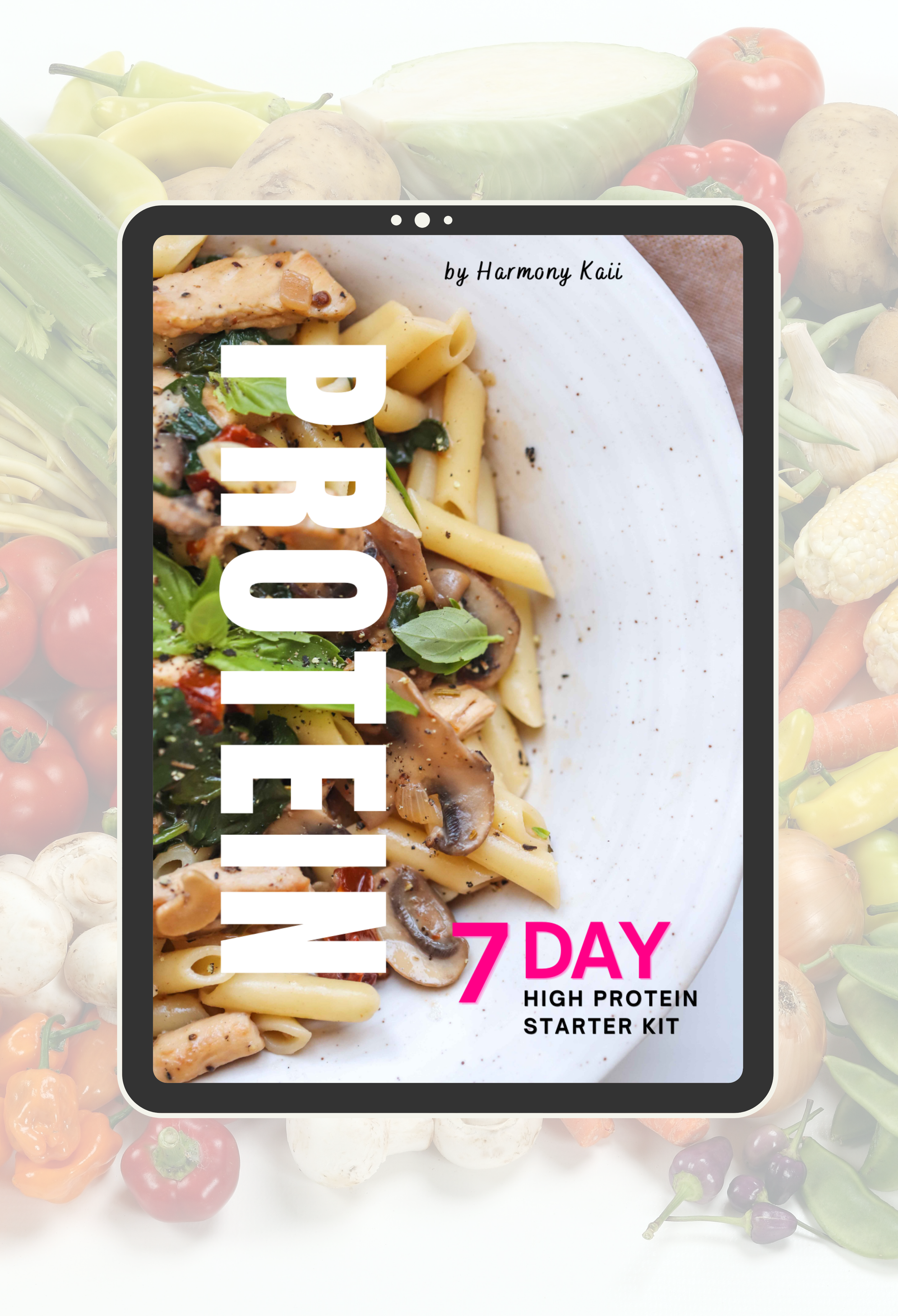 7 Day High Protein Starter Kit Cookbook iPad Mockup.png