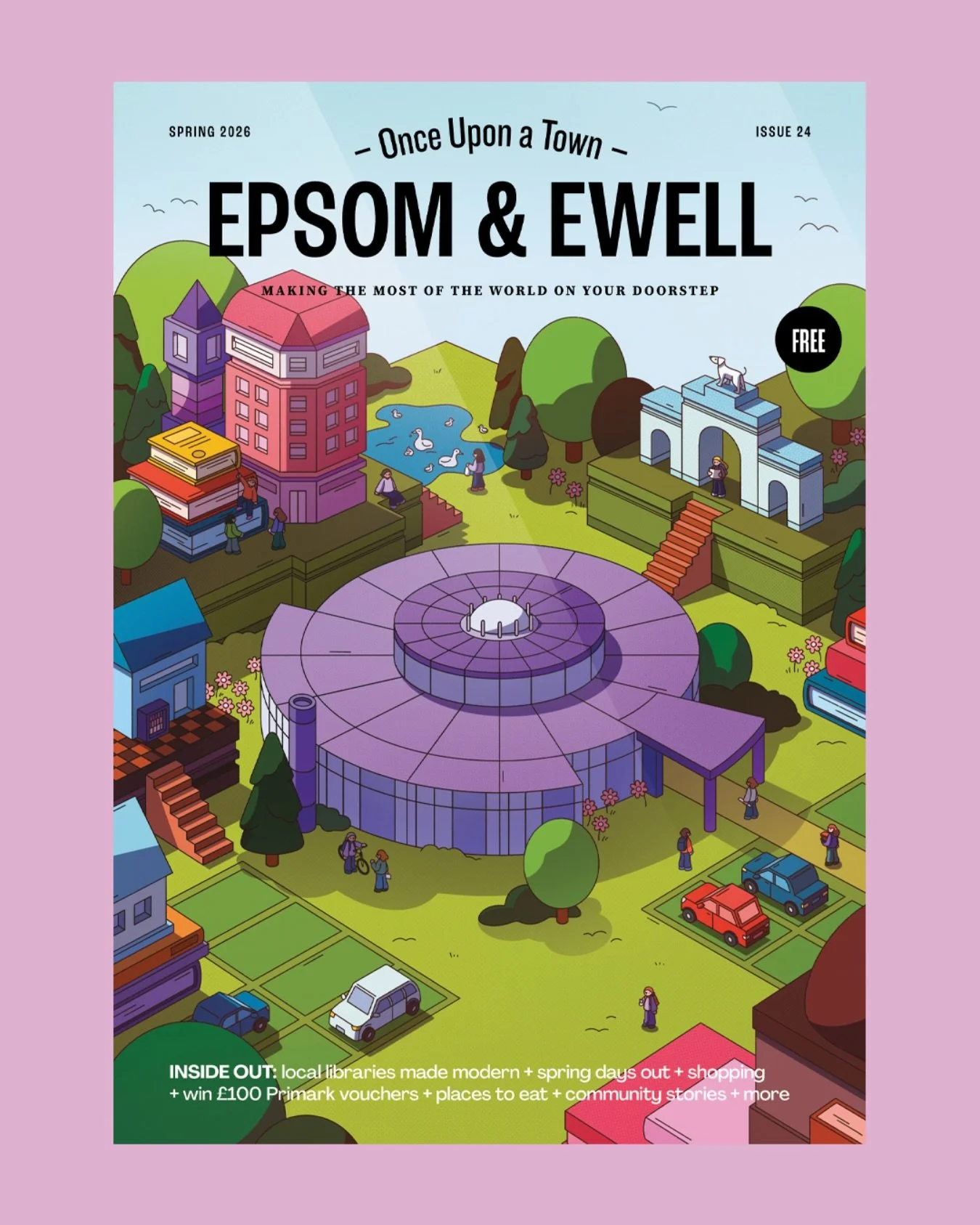 Perfect timing! The sun is out, spring has sprung and our new issue of Once Upon a Town is out now 🕶️ 

Illustrated by @hokusign - how amazing does @bournehallewell look?! 

Packed with everything good in our &lsquo;hood, grab your copy now 😎

Spri