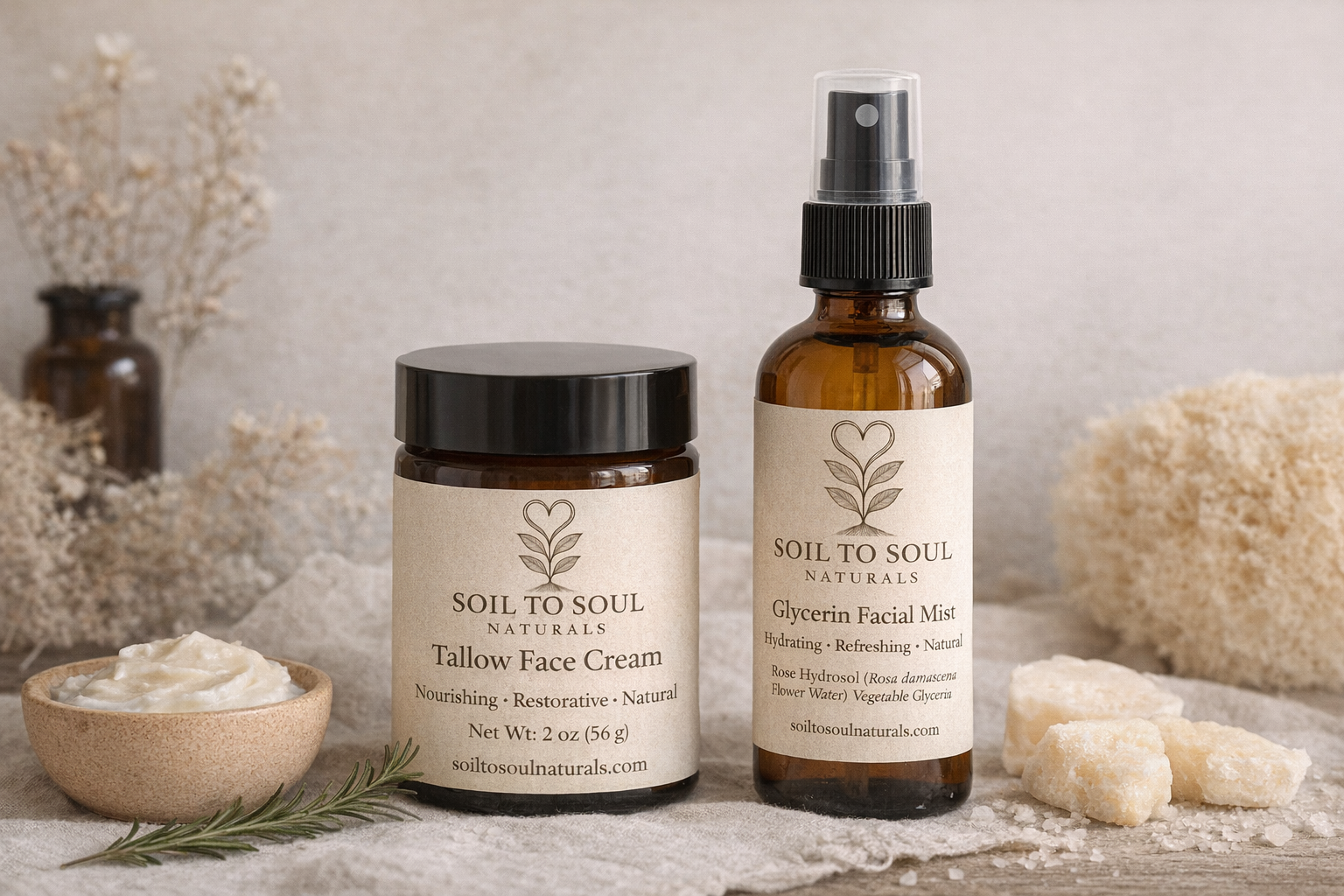 Tallow Facial Cream and Facial Spray