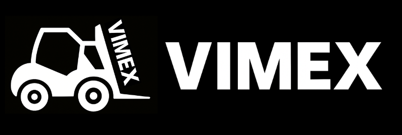 Logo van VIMEX met een gestileerde heftruck en de naam VIMEX in hoofdletters.