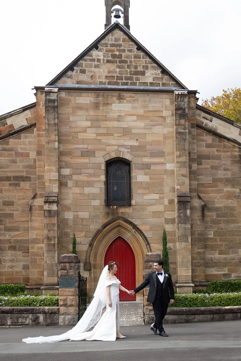 Couple outside the Garrison Church, Millers Point