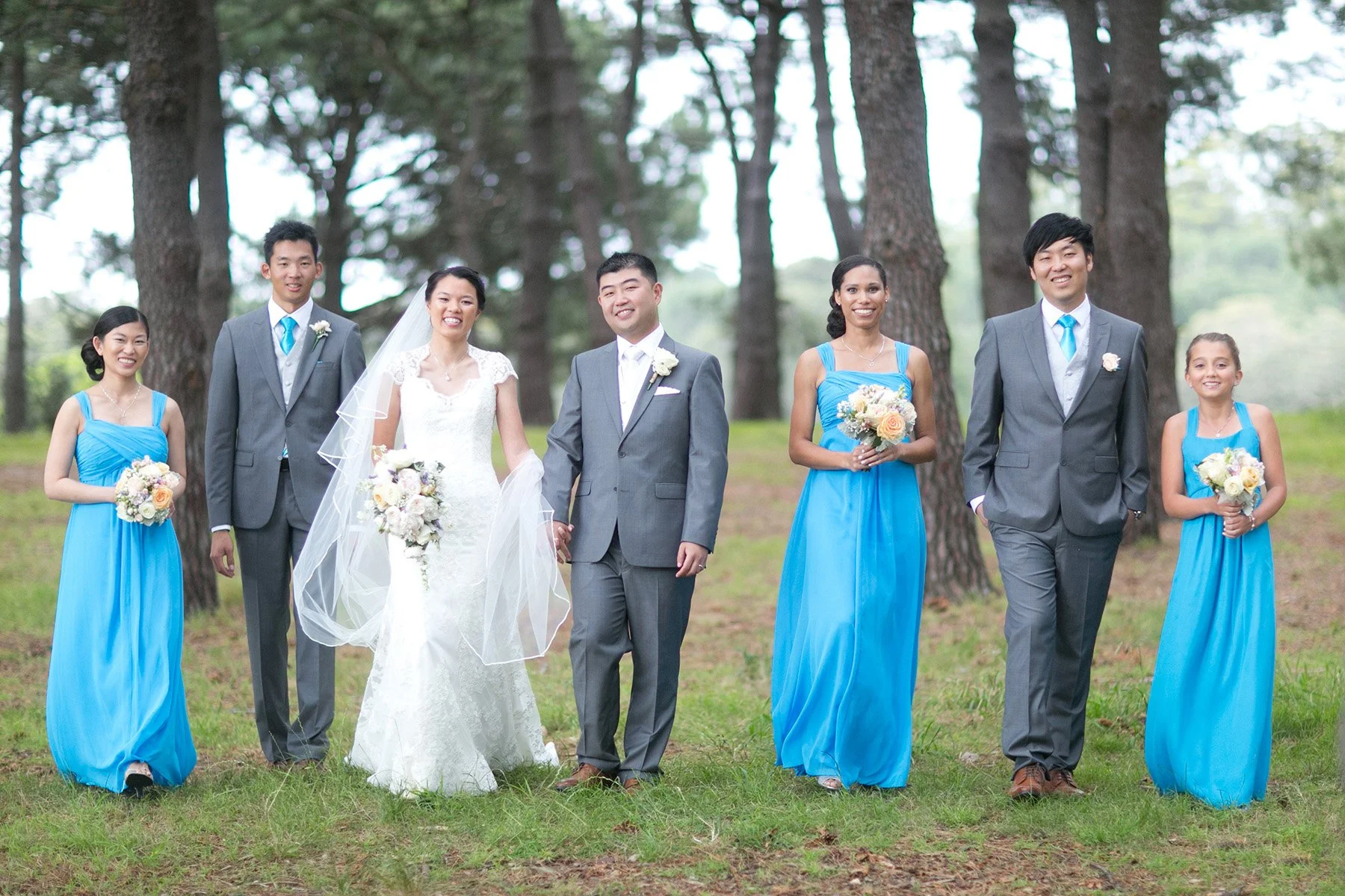 Wedding party group portrait Centennial Park Sydney bridal photography