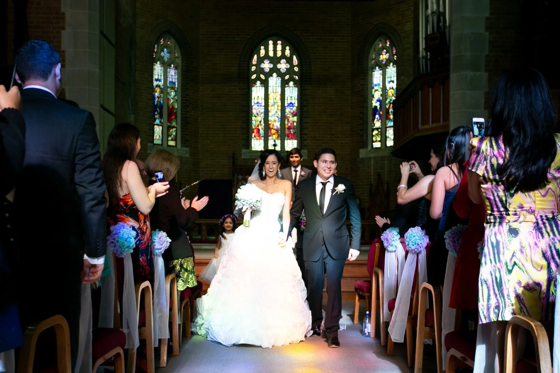 Wedding recessional at St Matthews Anglican Church Manly