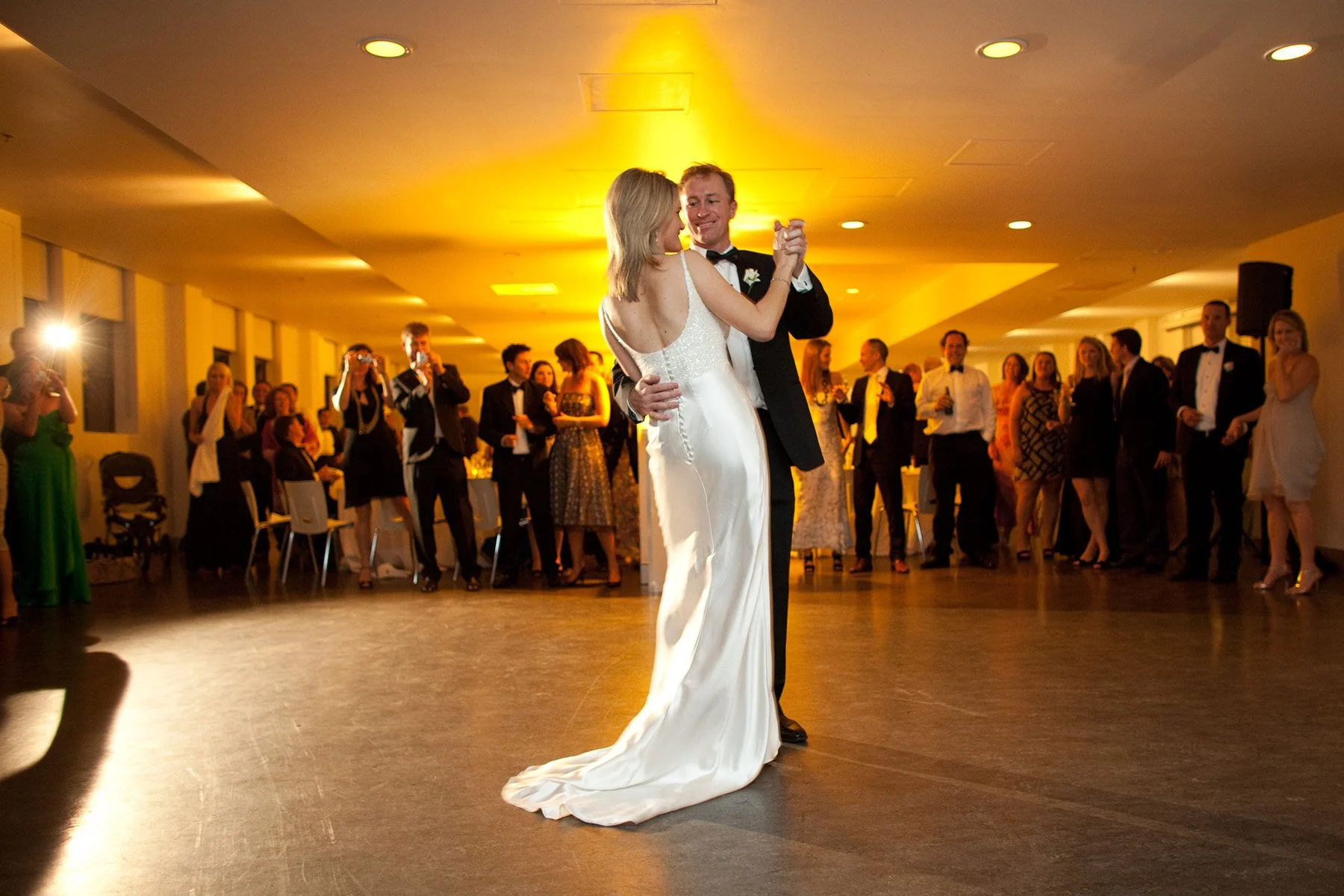 Bride and groom sharing their first dance at the Museum of Contemporary Art Sydney