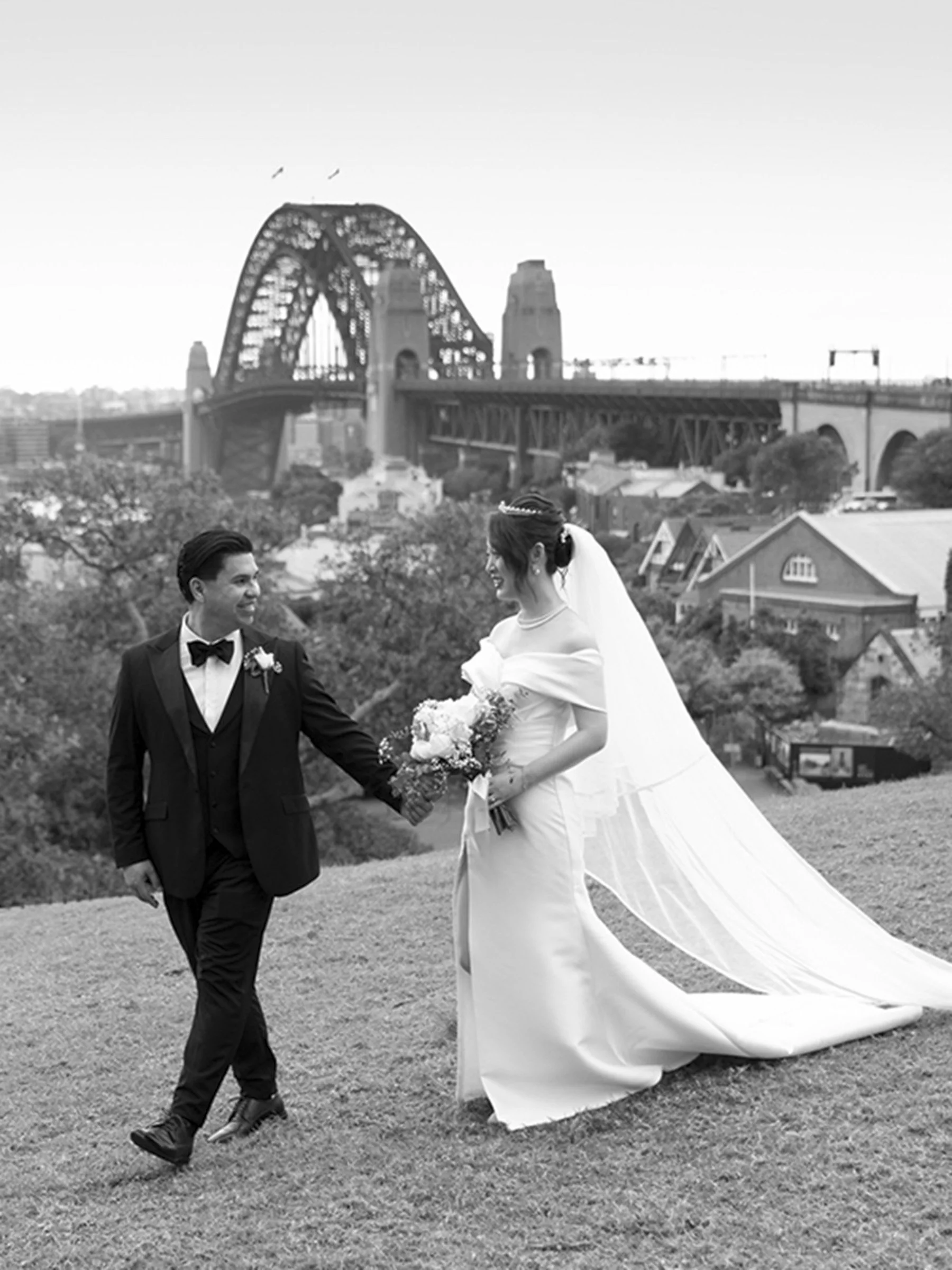 Veil catching the wind, Observatory Hill parklands, Sydney