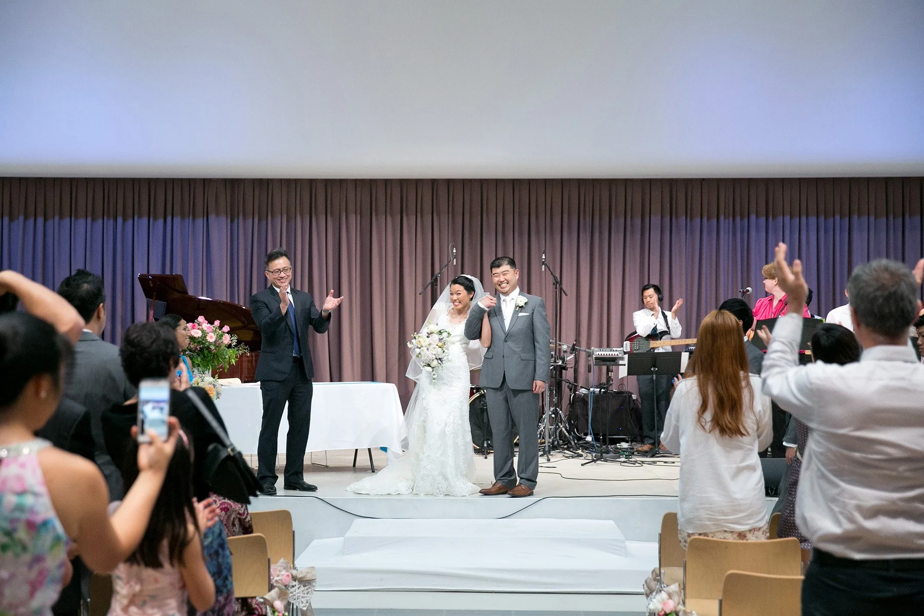 Wedding ceremony altar joy at St Barnabas Broadway Ultimo Sydney