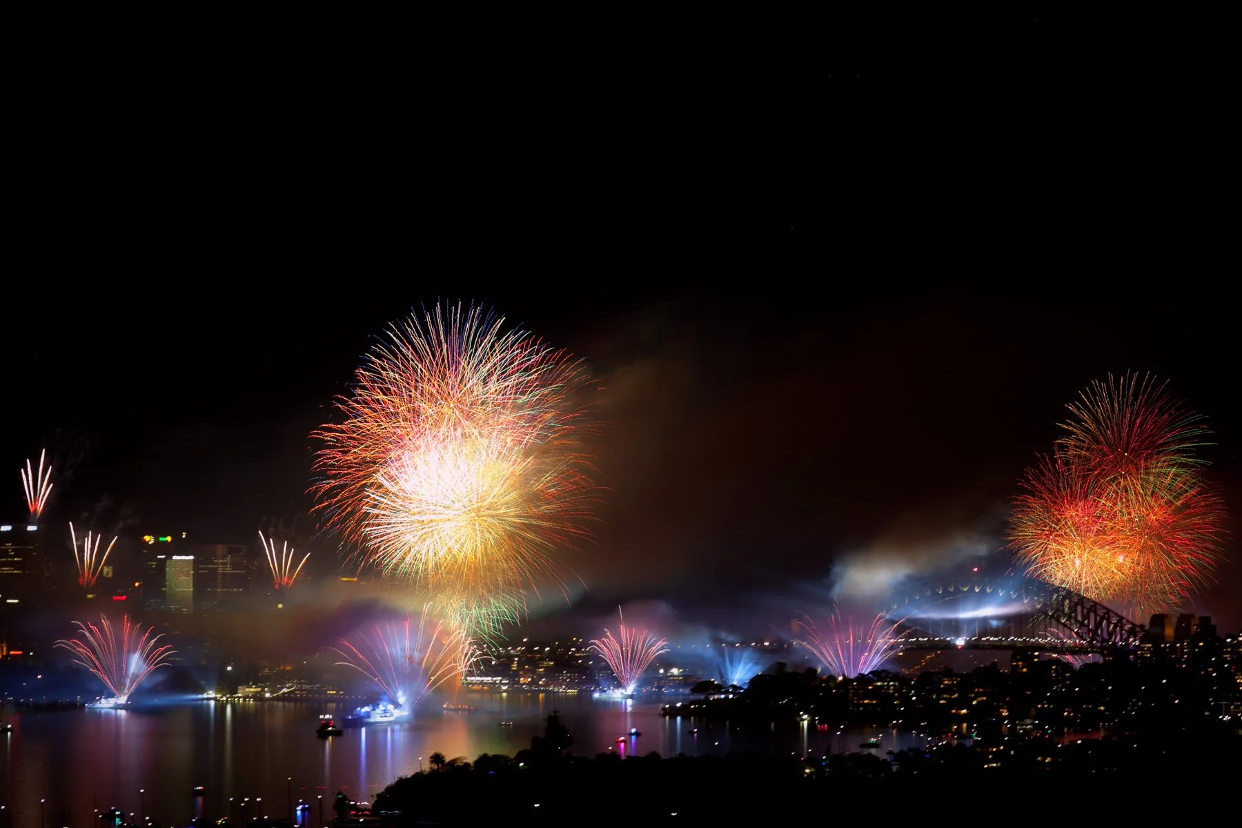 Sydney Harbour fireworks from Taronga Zoo wedding reception