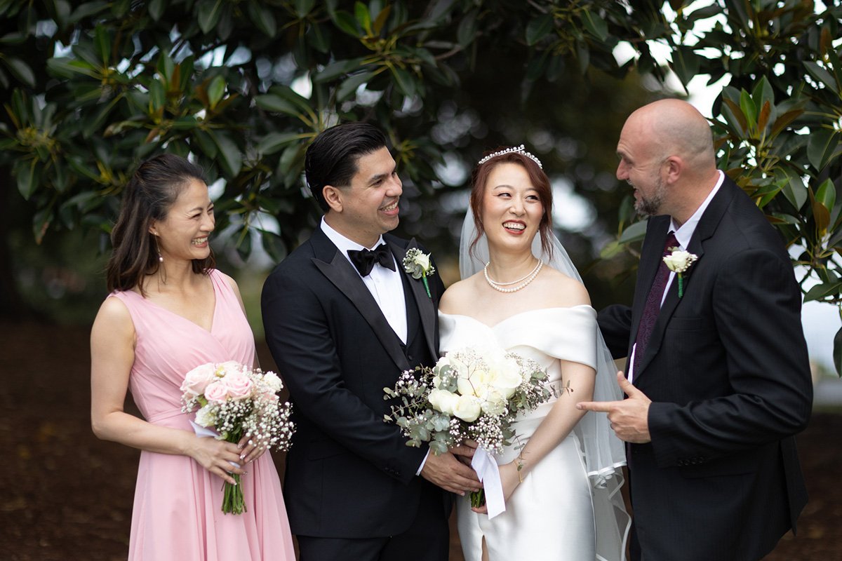 Bridal party portrait at Observatory Hill, Sydney