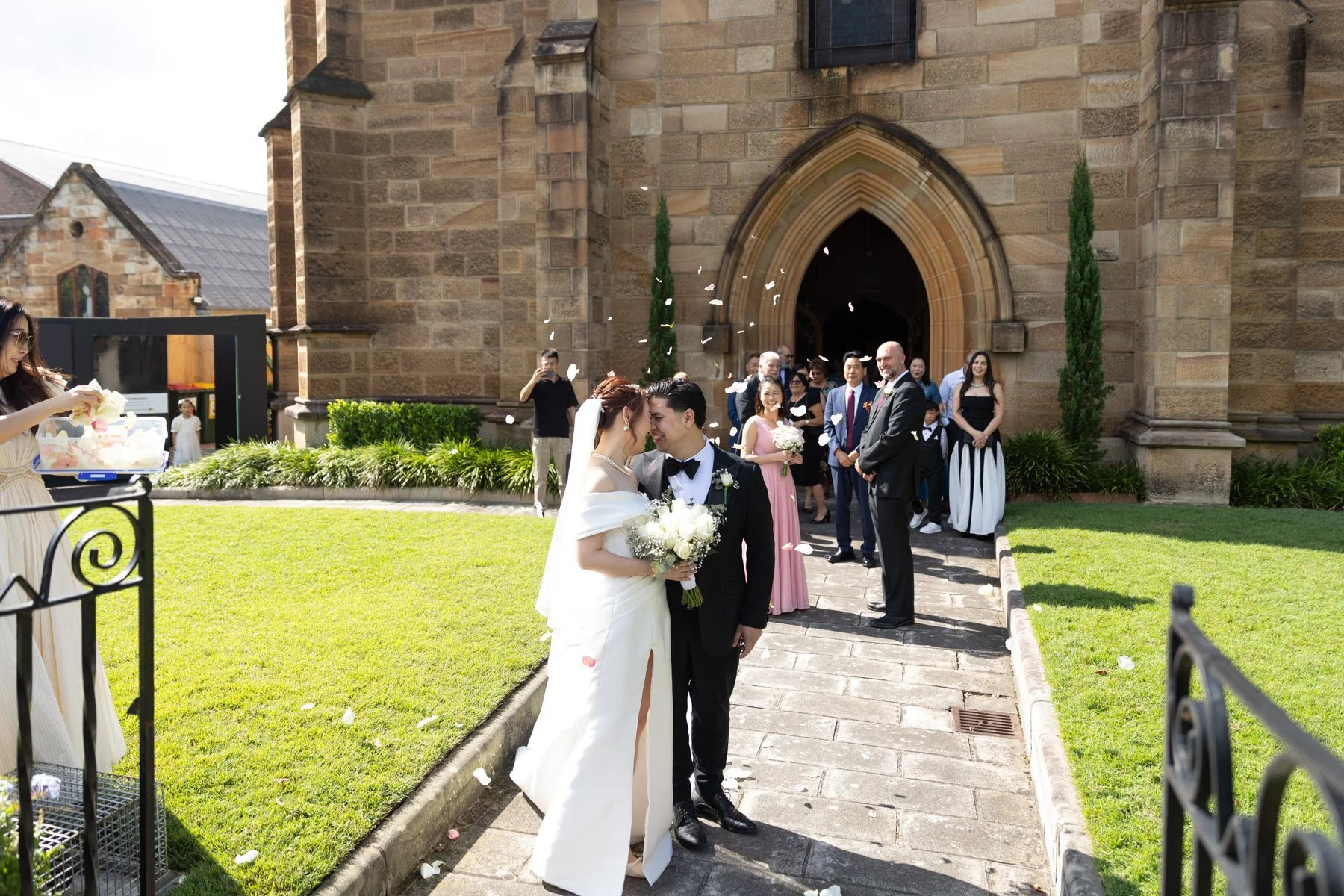 Confetti outside The Garrison Church, Millers Point, Sydney