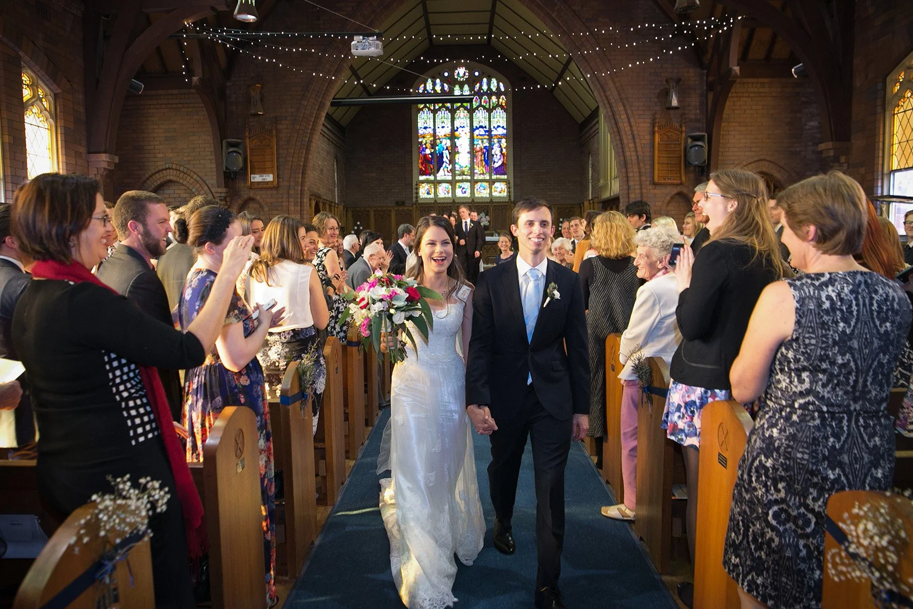 Recessional of new husband and wife at St Andrews Anglican Church Roseville