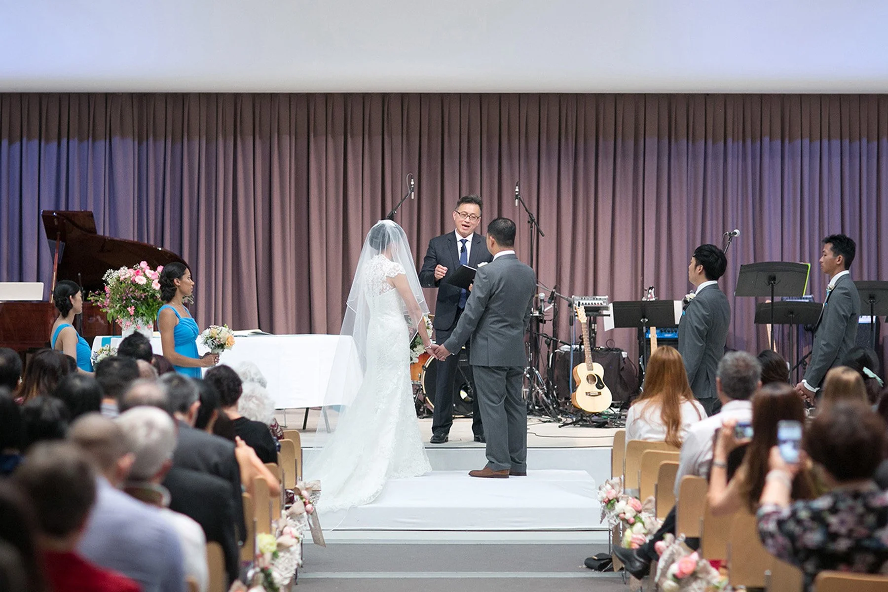 Wedding ceremony stage bridesmaids and groomsmen St Barnabas Broadway Ultimo Sydney