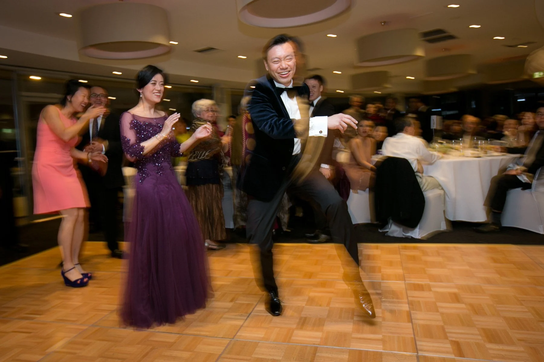 Guests dancing at Taronga Zoo wedding reception, Mosman Sydney