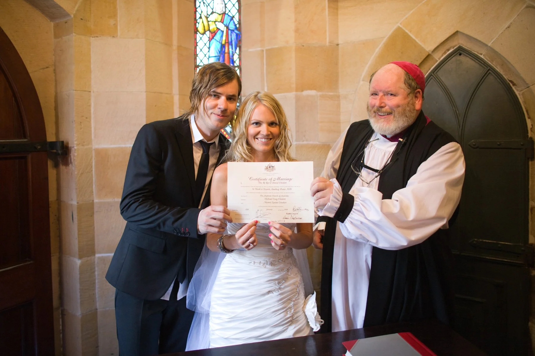Marriage certificate signing at St Marks Anglican Church Darling Point