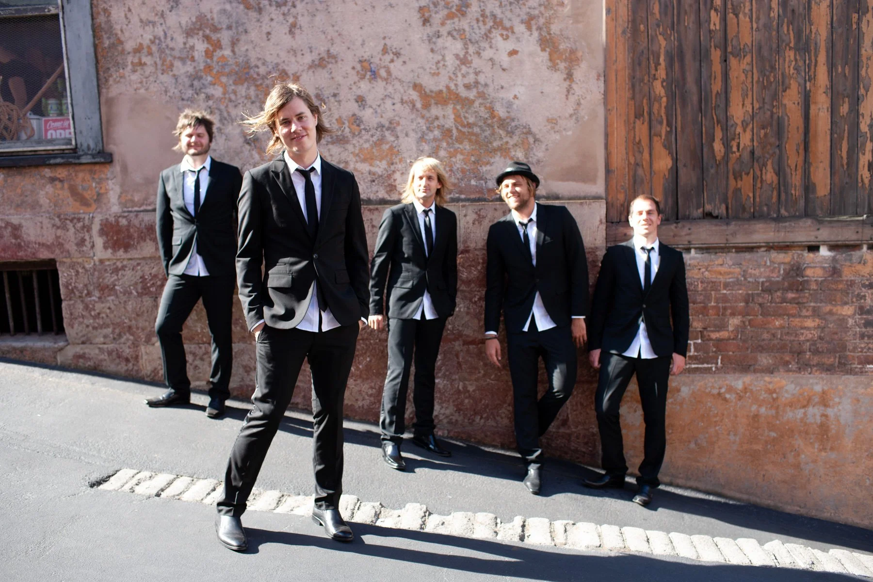 Groomsmen standing portrait at The Rocks Sydney