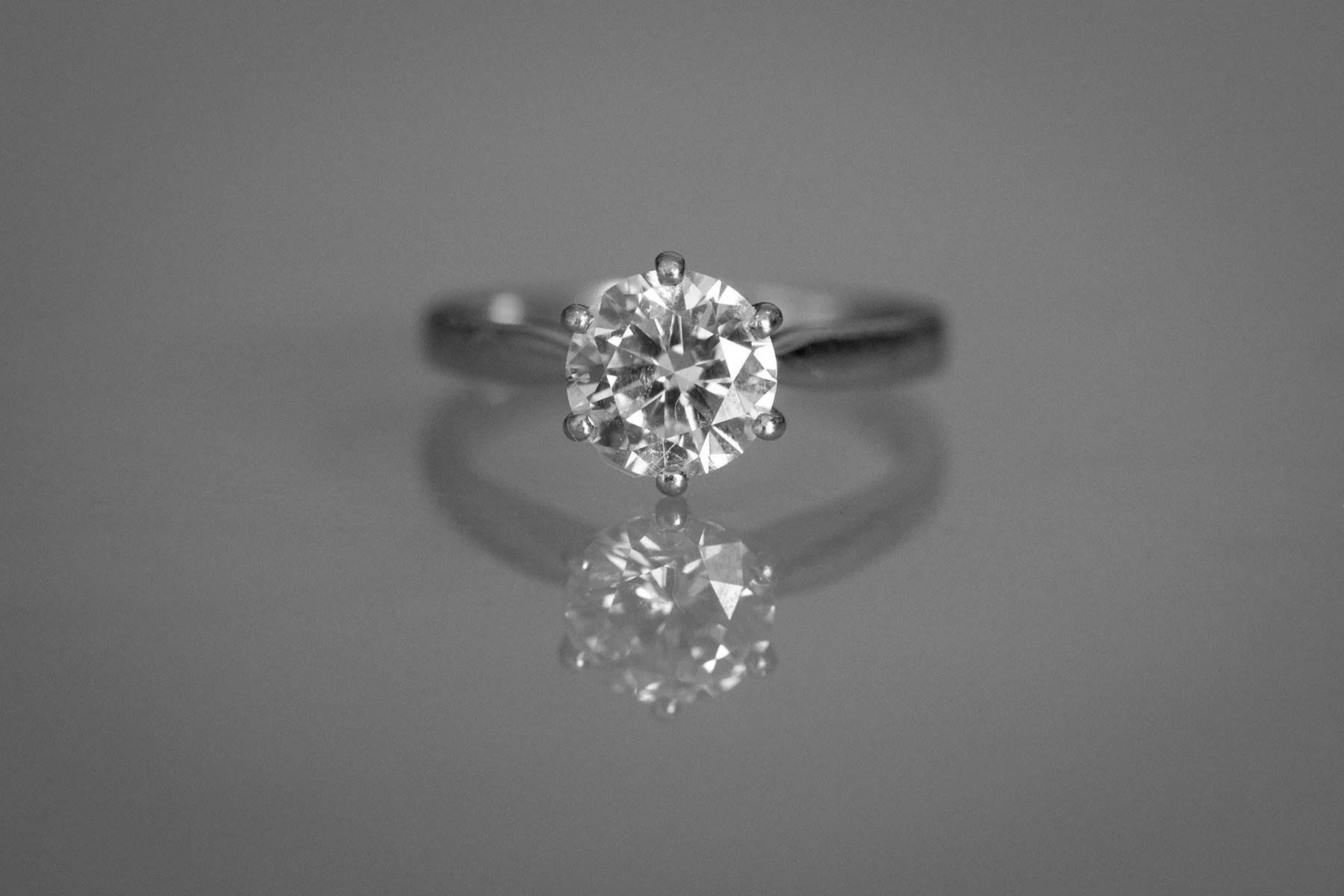 Close-up of a diamond solitaire engagement ring, All Saints Woollahra wedding