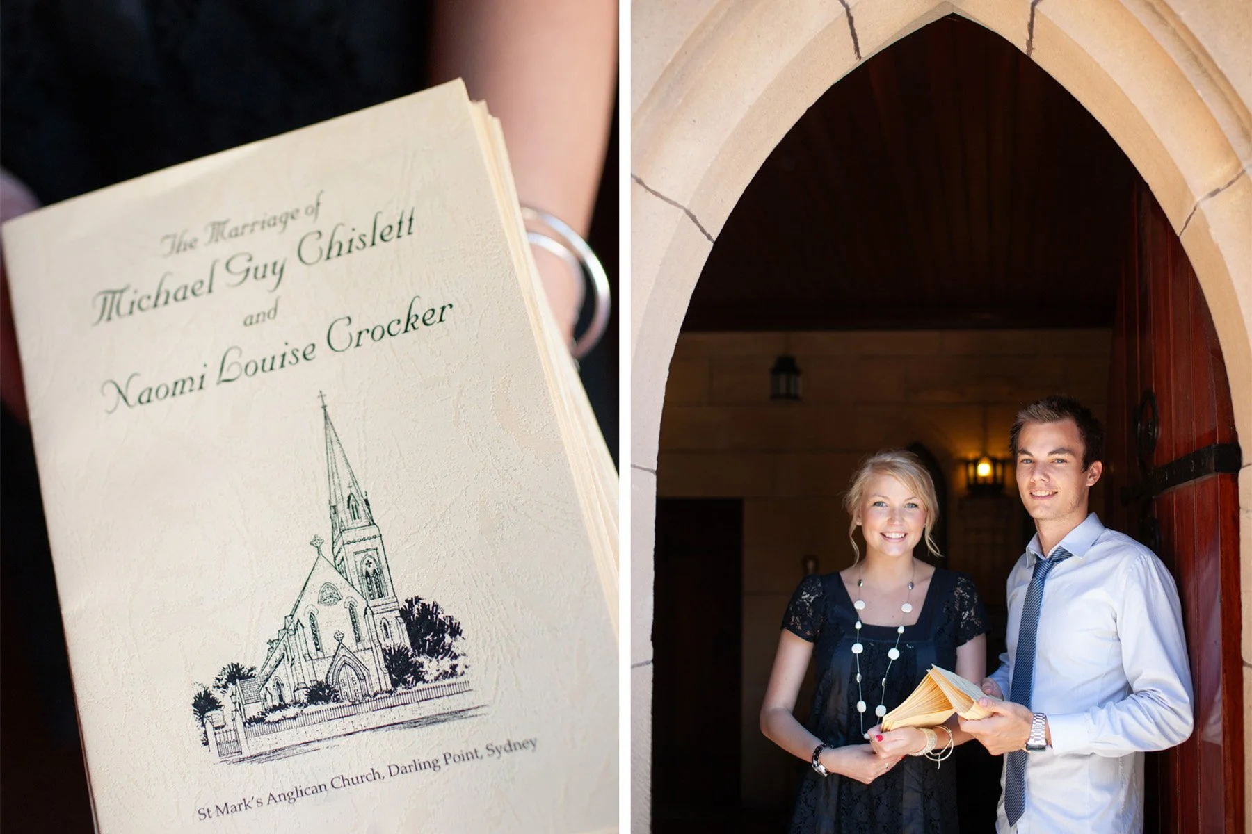 Order of service detail at St Marks Anglican Church Darling Point