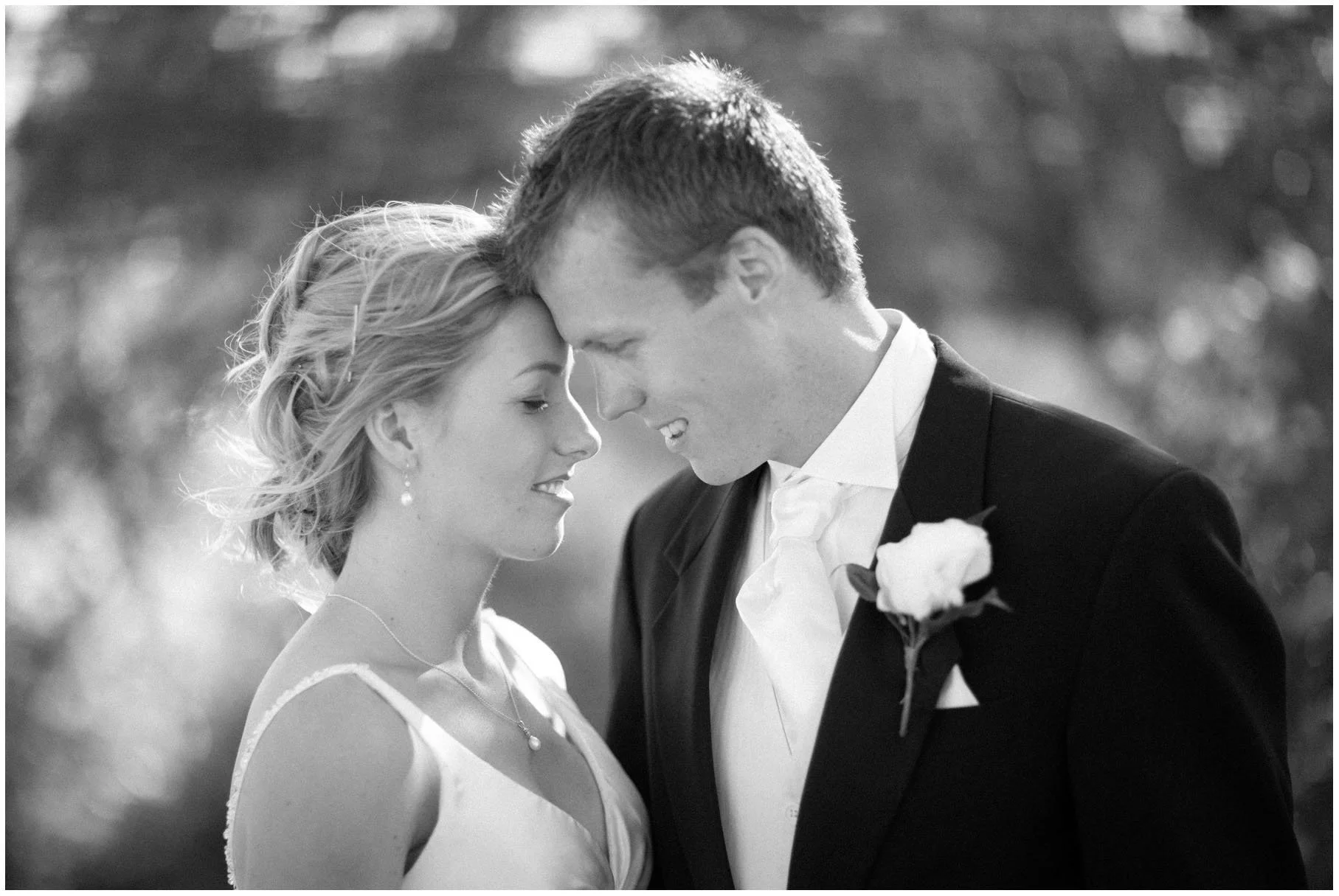 Intimate black and white couple portrait, Balmoral Beach