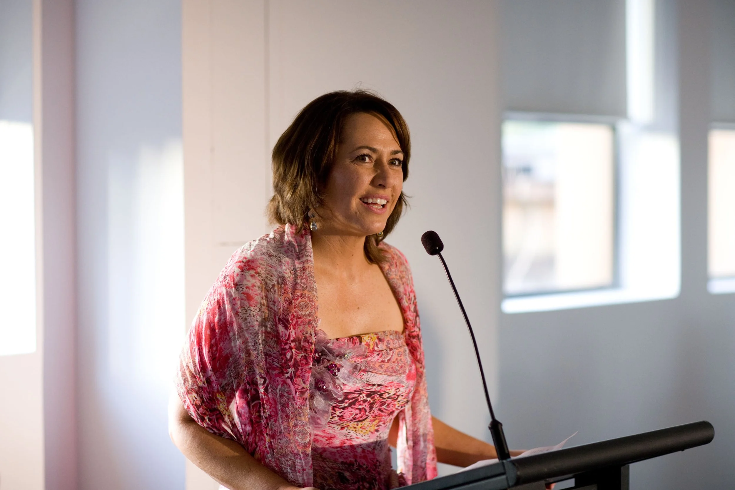 Guest delivering a speech at the wedding reception, Museum of Contemporary Art Sydney