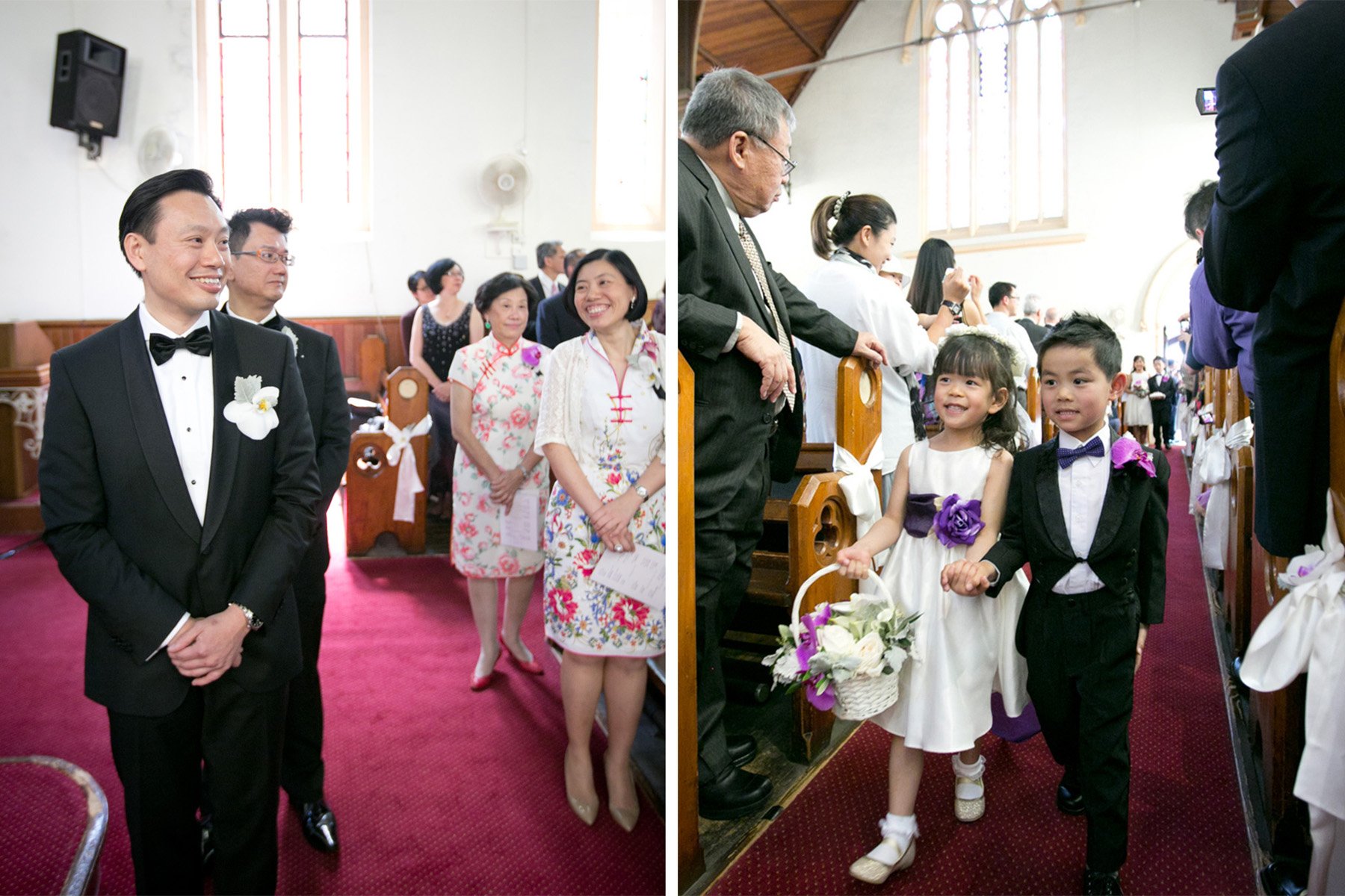 Flower girl and bridal party entrance, Chinese Christian Church Milsons Point