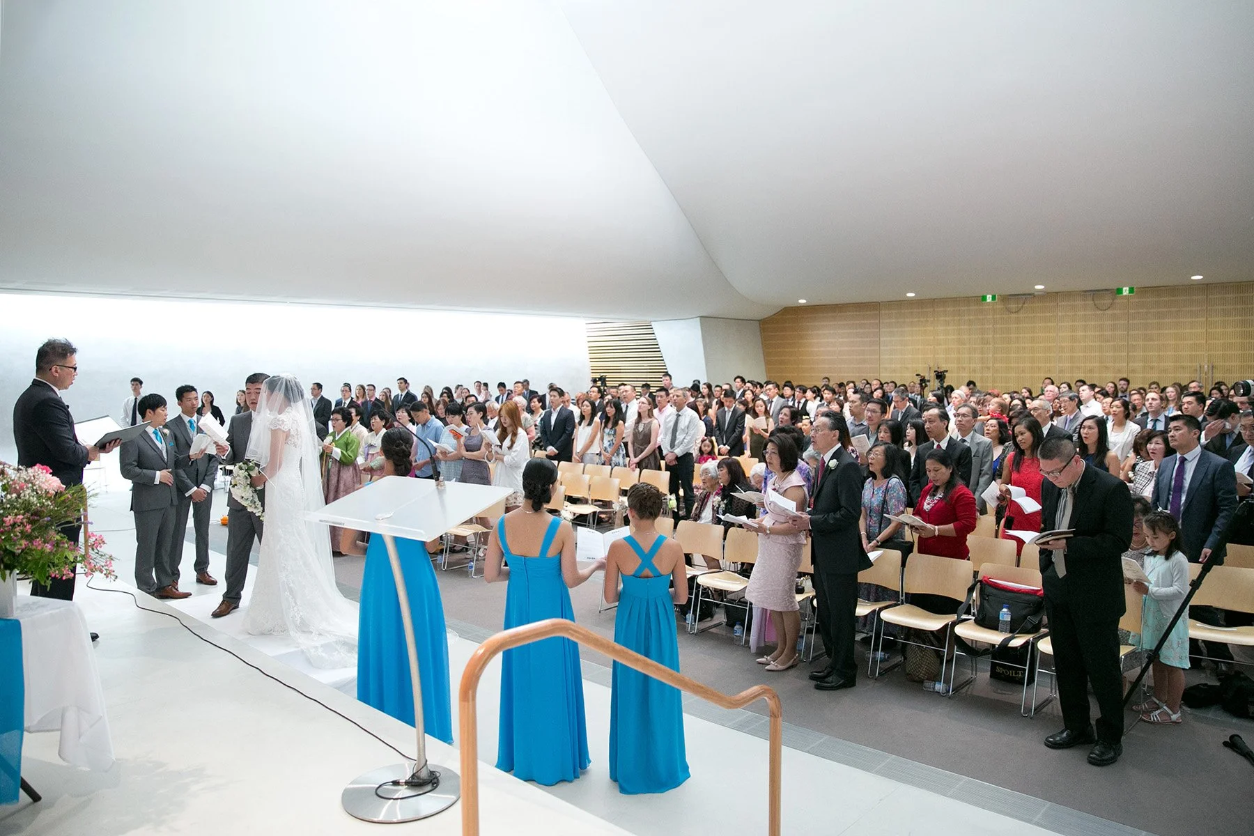 Wedding ceremony stage and congregation St Barnabas Broadway Ultimo Sydney