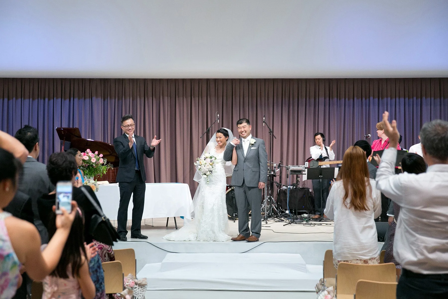 Wedding ceremony altar joy at St Barnabas Broadway Ultimo Sydney