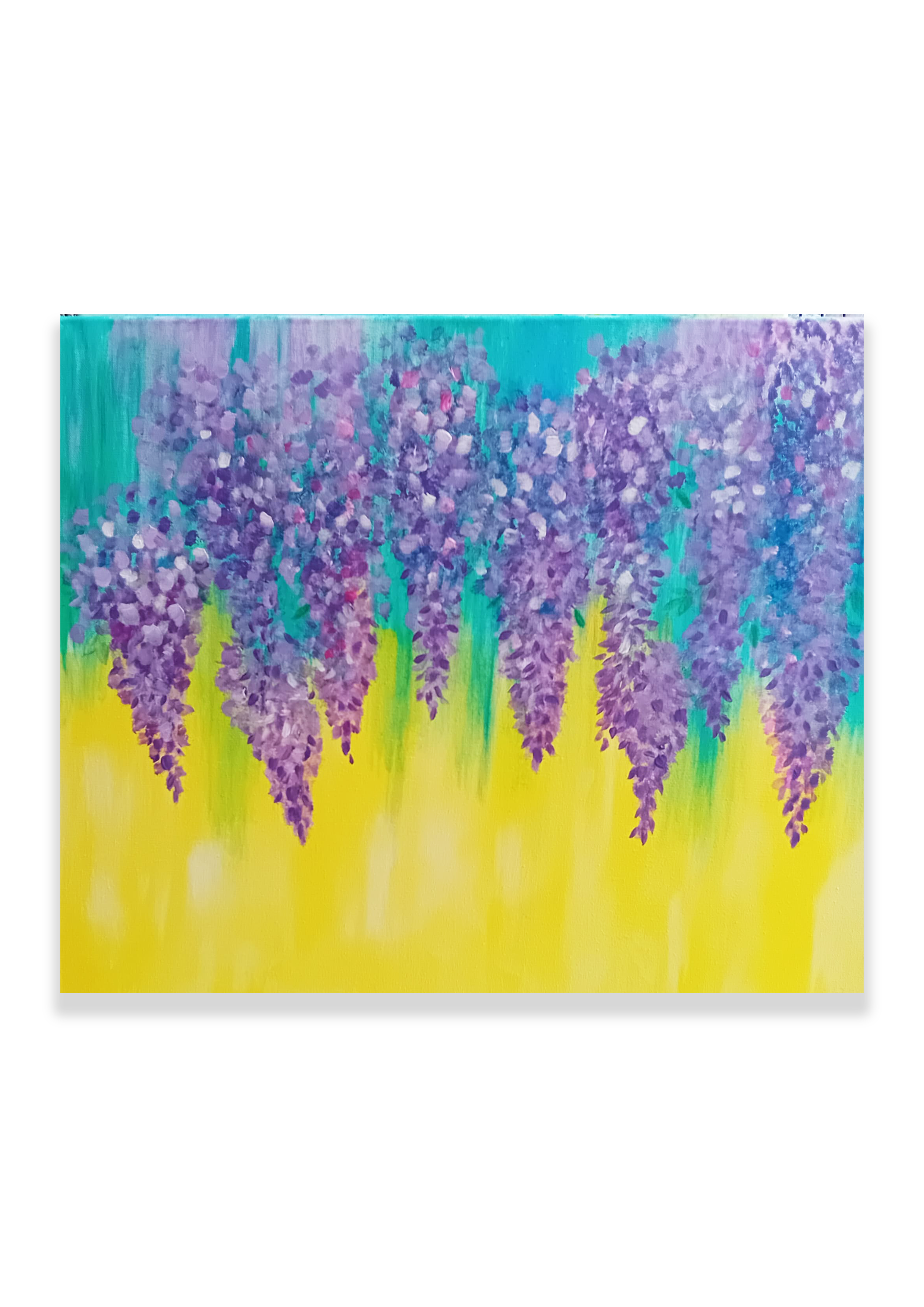Glycine - acrylic and mixed media-  50x60cm - Caroline Scudamore -200chf