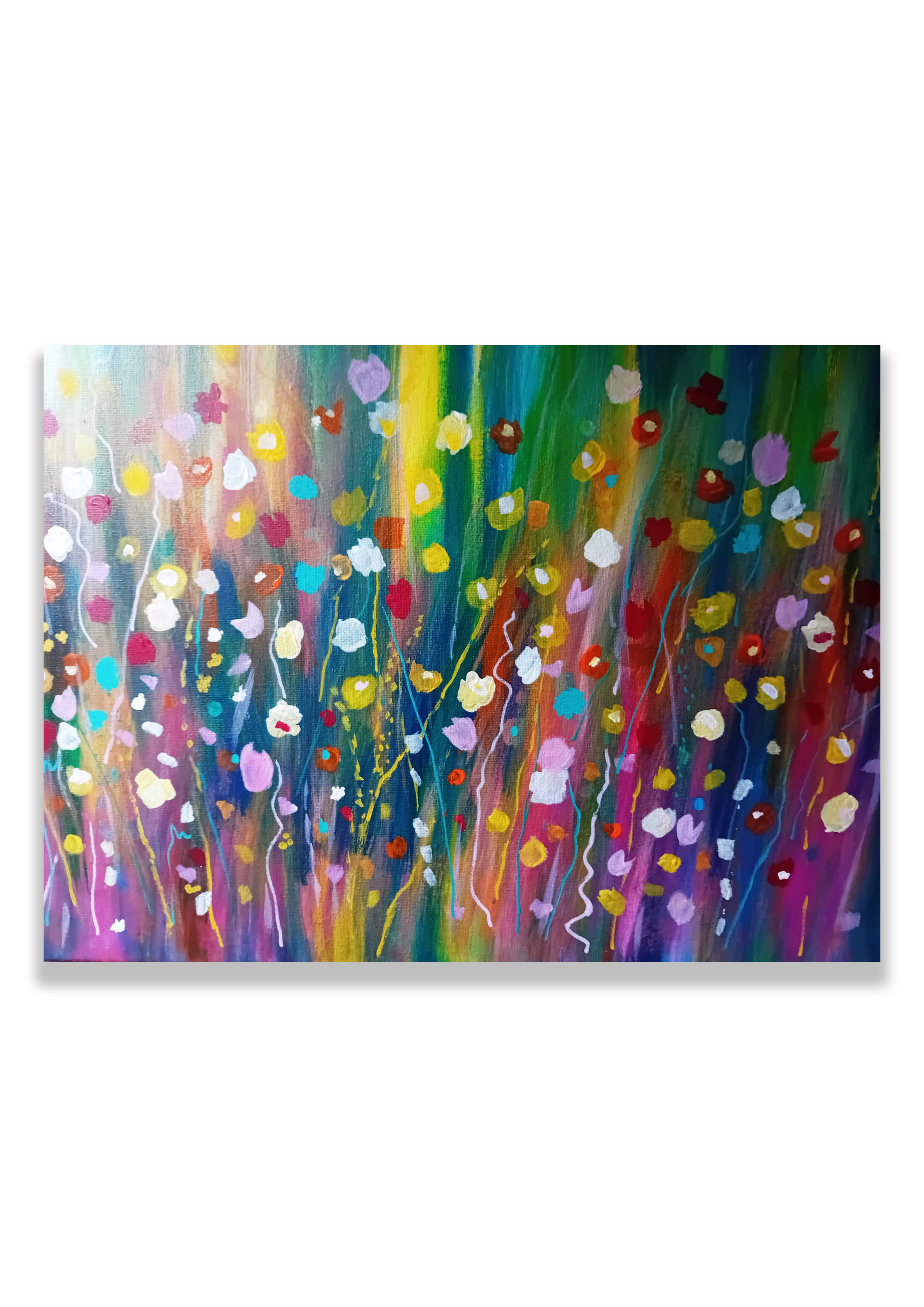 Summer garden - Caroline Scudamore - acrylic and mixed media -  40x50cm - 280chf