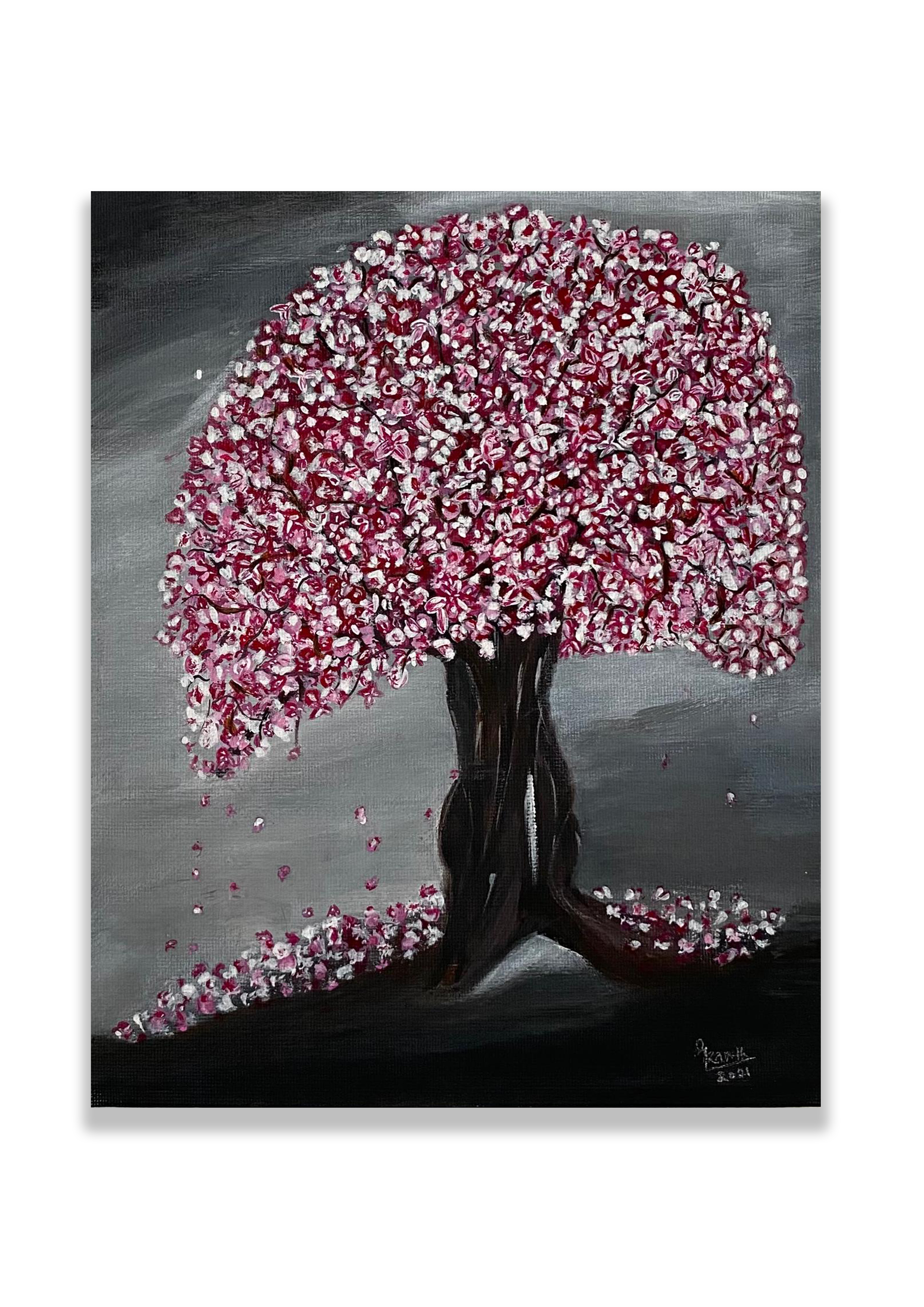 “Cherry Blossom” on 8x10cm canvas - Gayatri Kanth - CHF 125