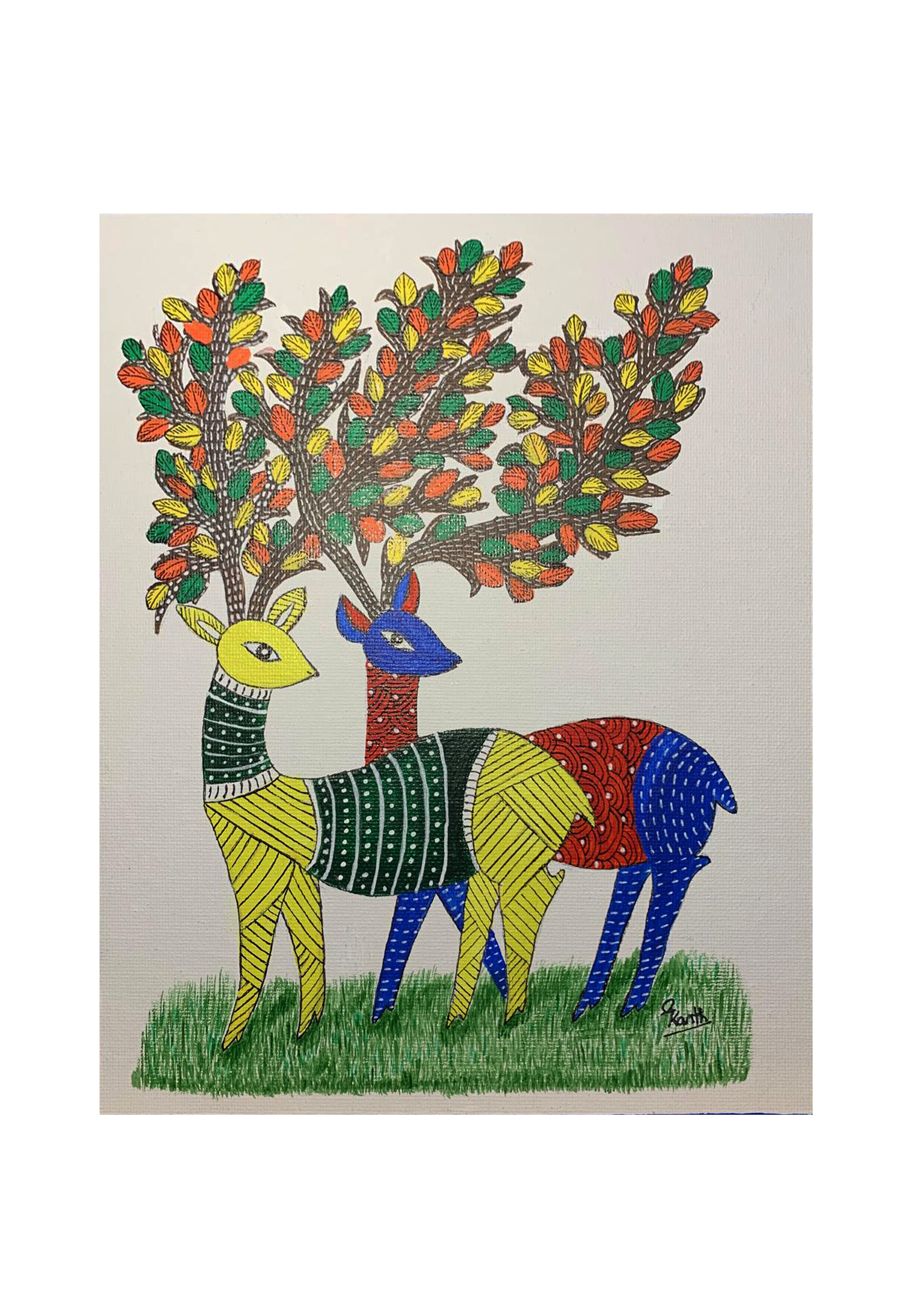 “Couple” - acrylic and mixed media - Gayatri Kanth - SOLD