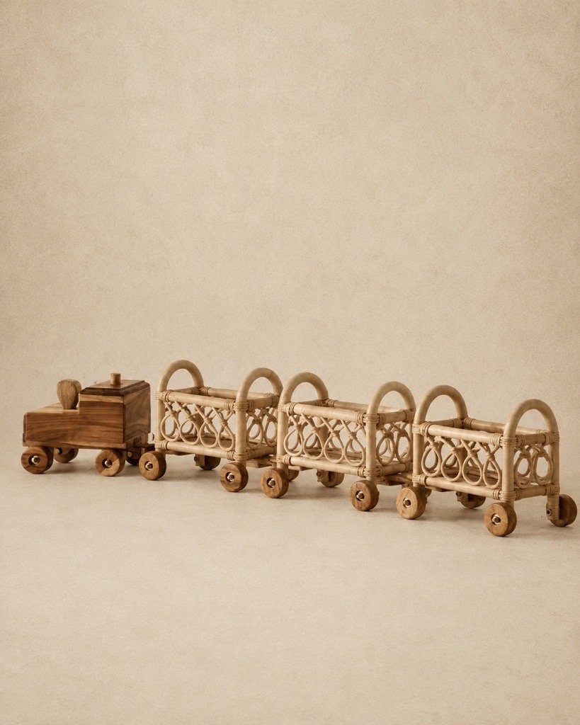 Mini rattan train
74x29x22cm
$30
