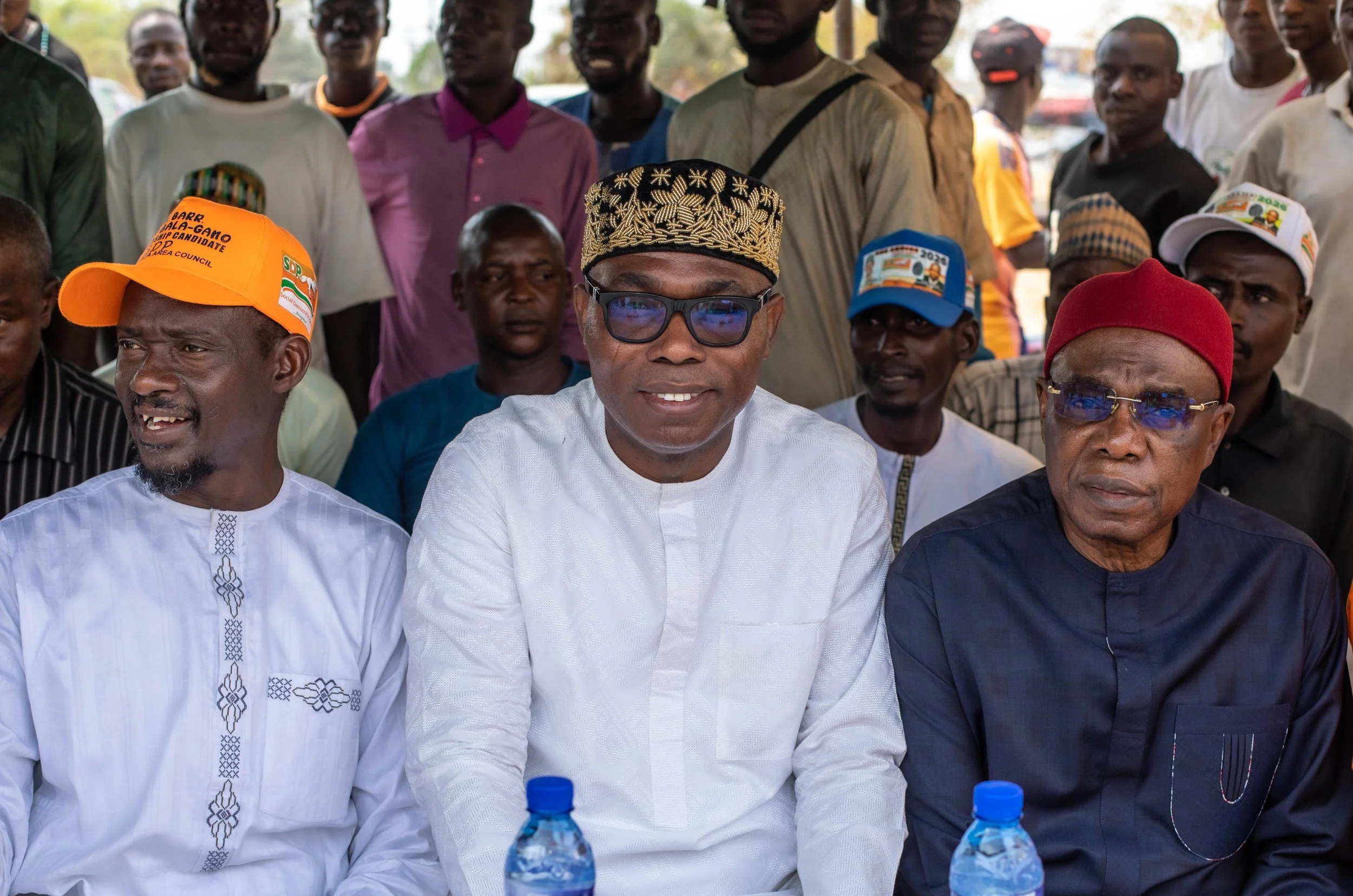 Prince Adewole Adebayo at the protest against the removal of the mandatory electronic transmission of voting results.