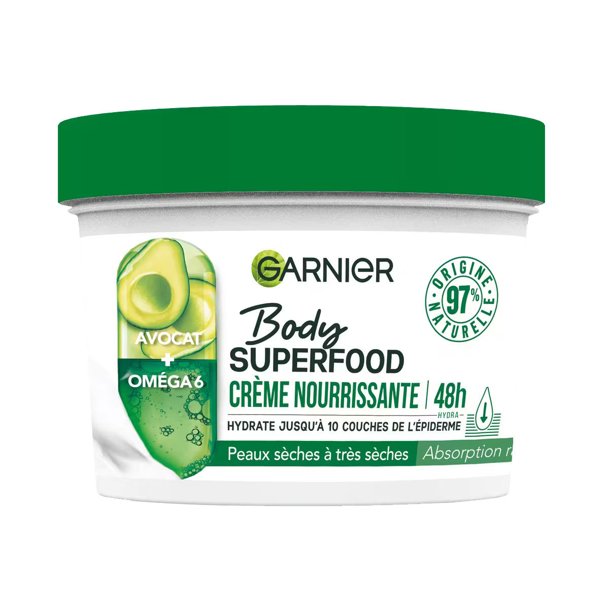 Garnier Body Superfood nourishing cream packaging.