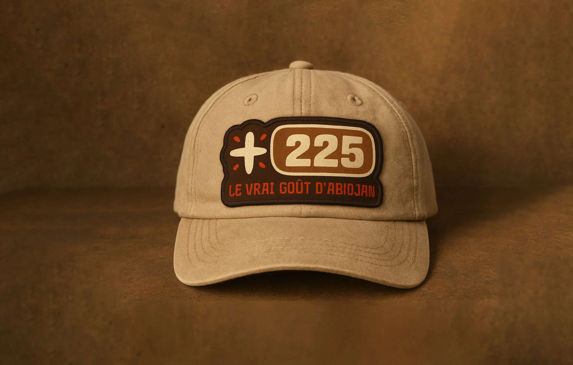 PAIN 225 branded beige cap with embroidered logo patch.
