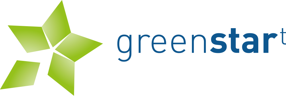 Green and blue logo with the word "Green" depicted.