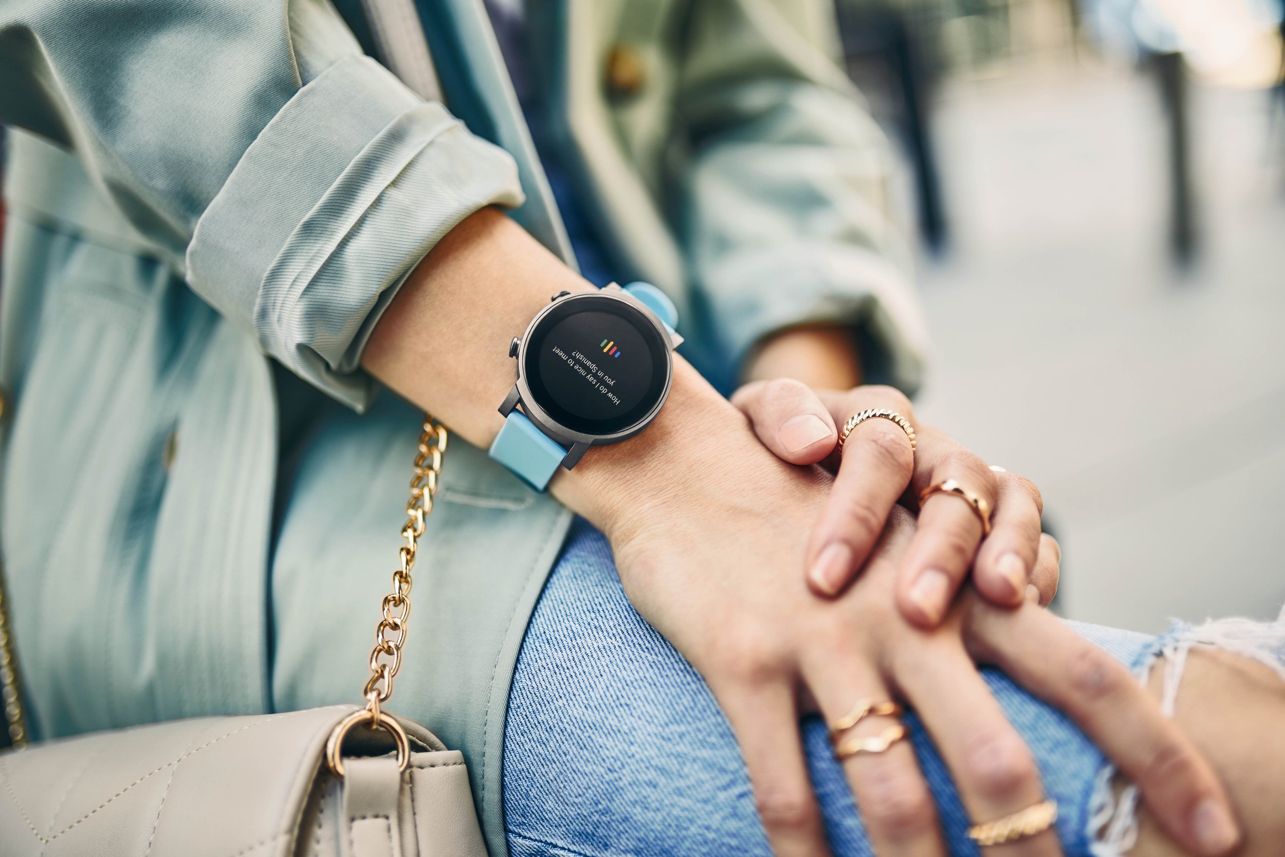 close up picture of a women’s wrist wearing a smart watch. Image by lifestyle photographer Jon Enoch