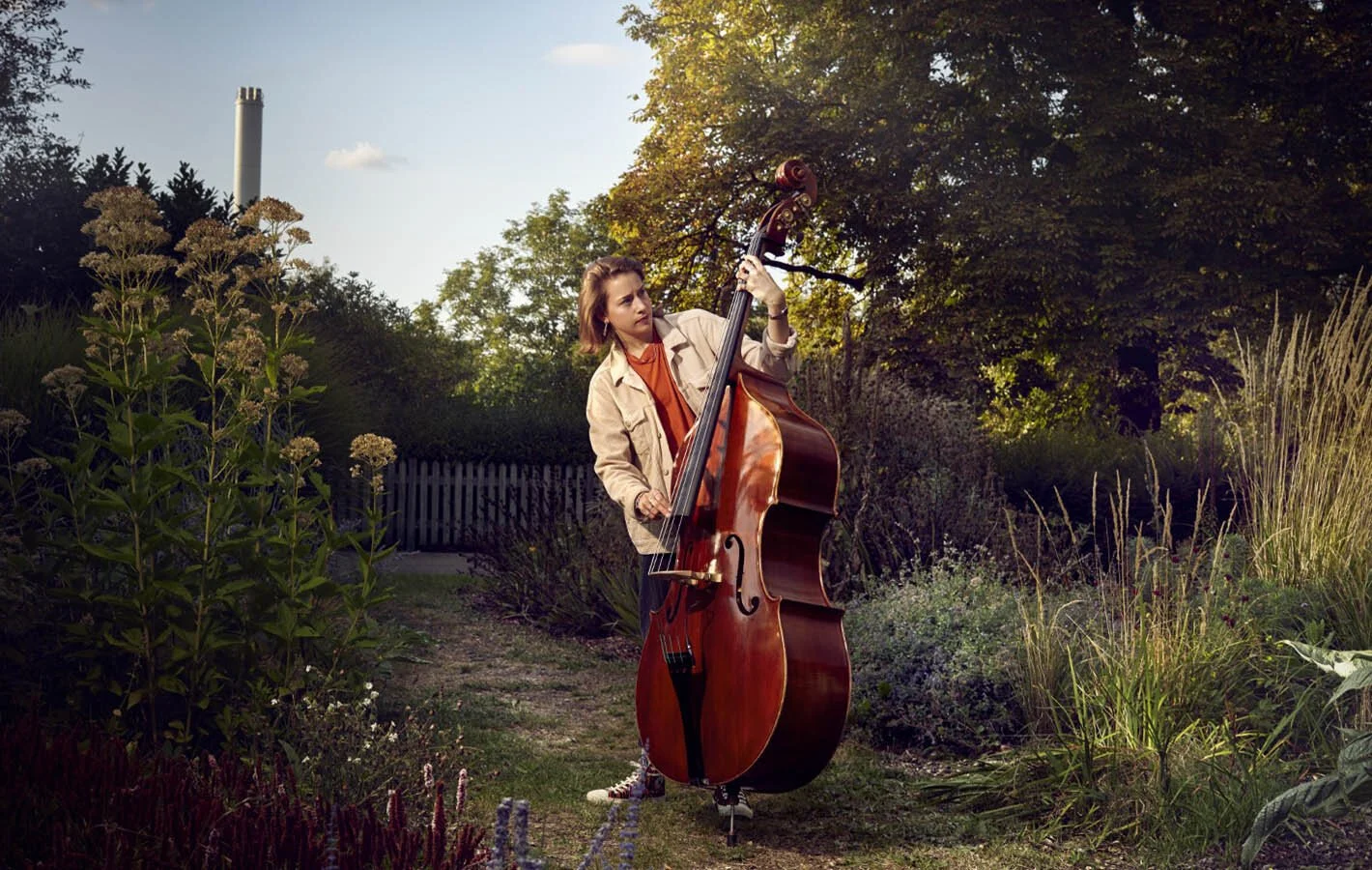 Rehearsal Room by Photographer Jon Enoch. Pictured: Daisy George in Ruskin Park, London.