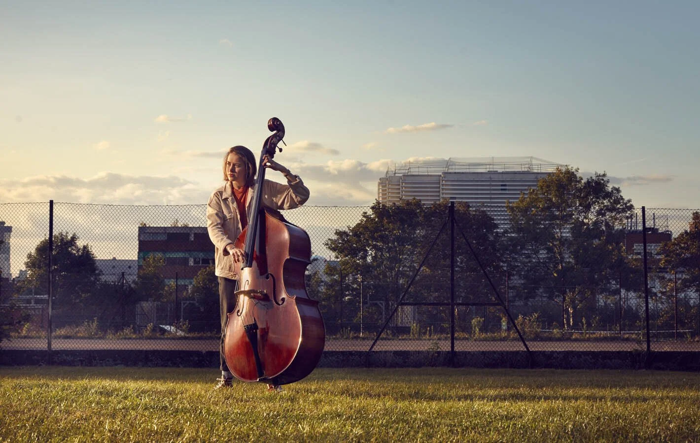 Rehearsal Room by Photographer Jon Enoch. Pictured: Daisy George in Ruskin Park, London.