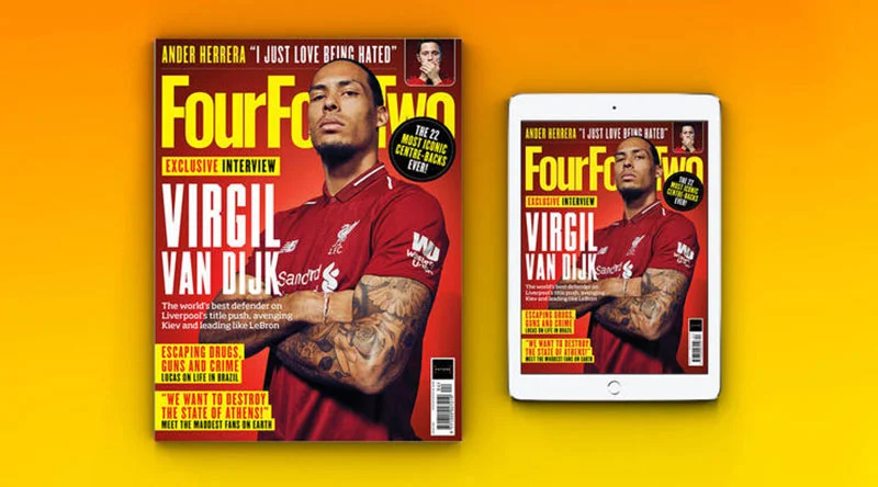 A cover of Four Four Two Magazine shot by photographer Jon Enoch