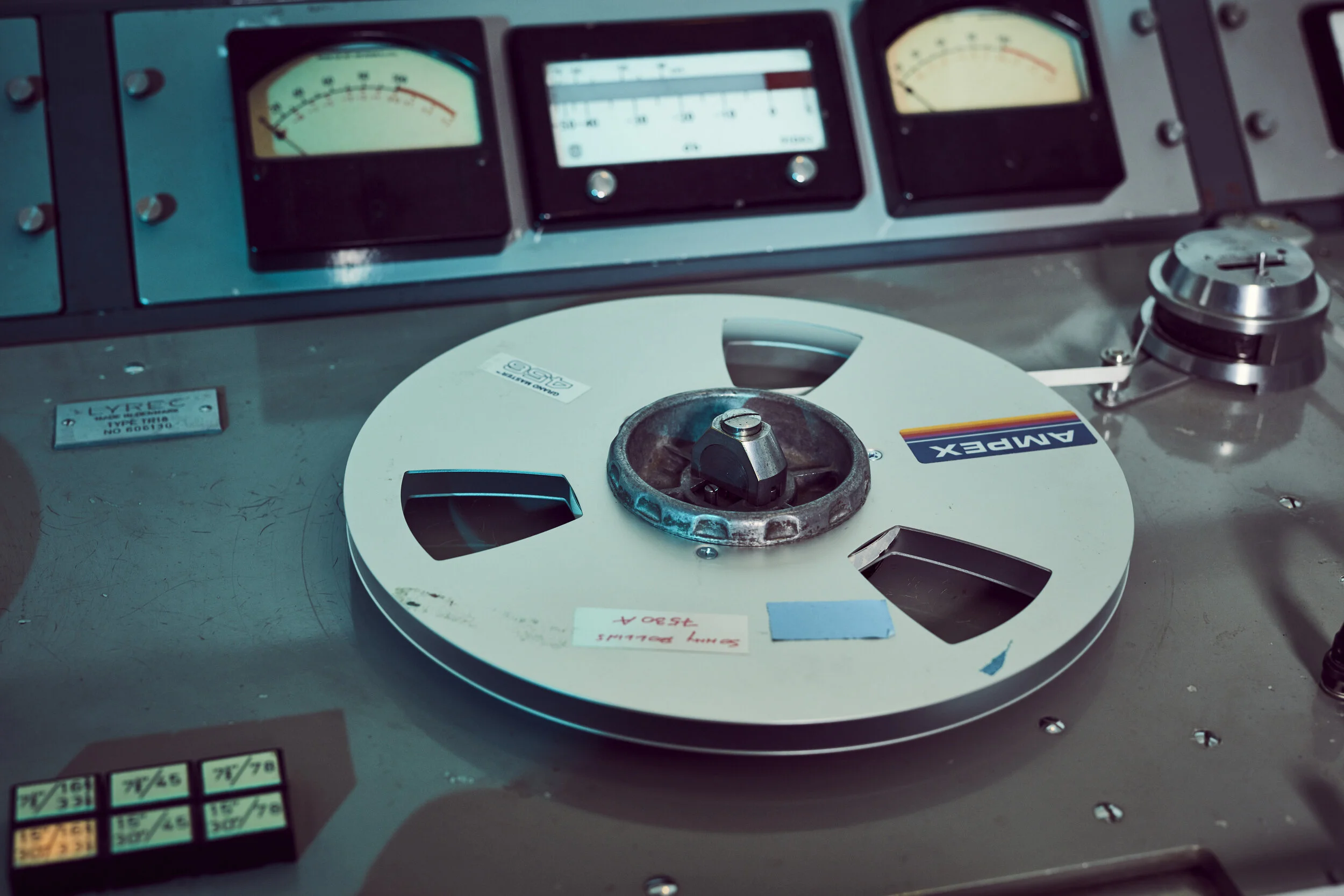 Recording kit at a recording studio. Lifestyle photography by Jon Enoch.