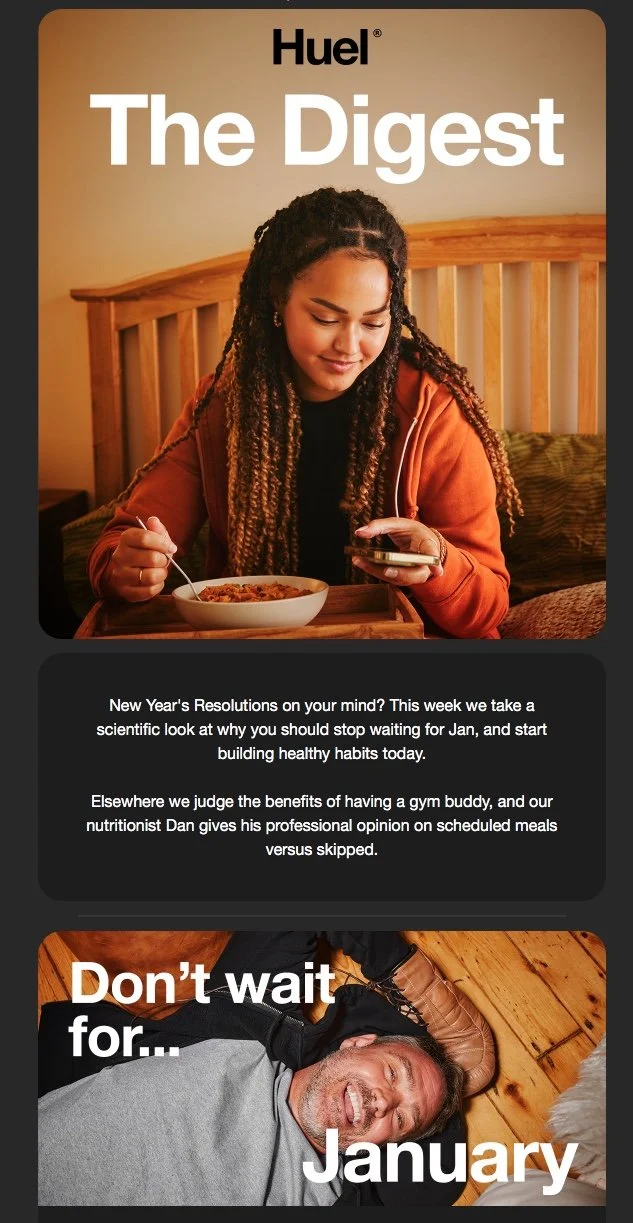 A women eats a bowl of Huel foot in this lifestyle photography by Jon Enoch