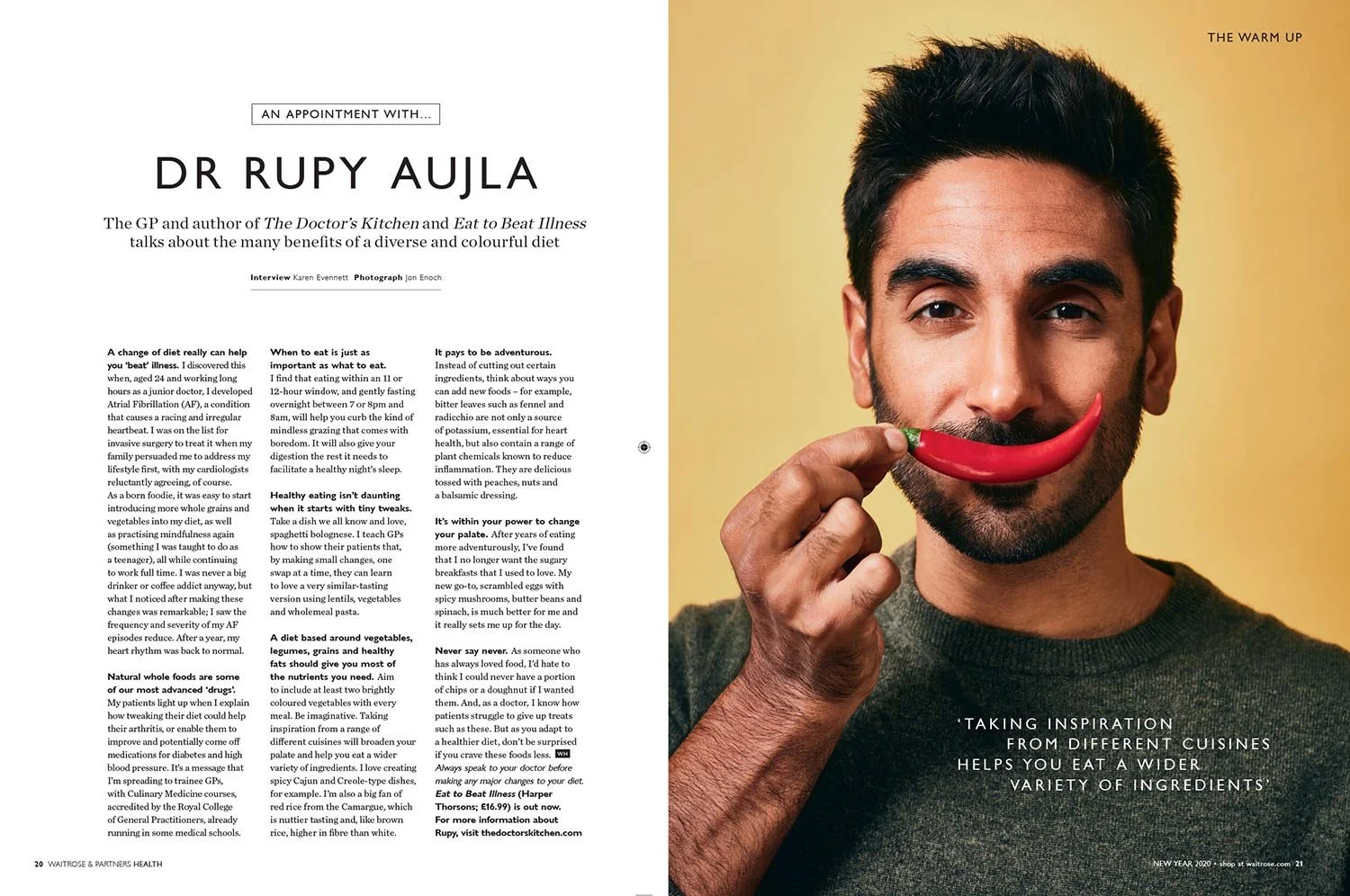 Dr Rupy photographed by London based portrait photographer Jon Enoch