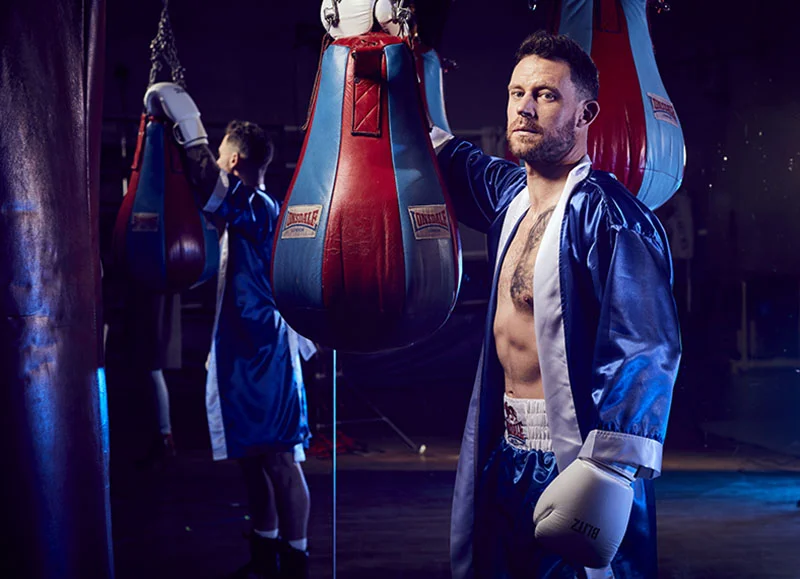 celebrity boxing images for BBC. Jon Enoch